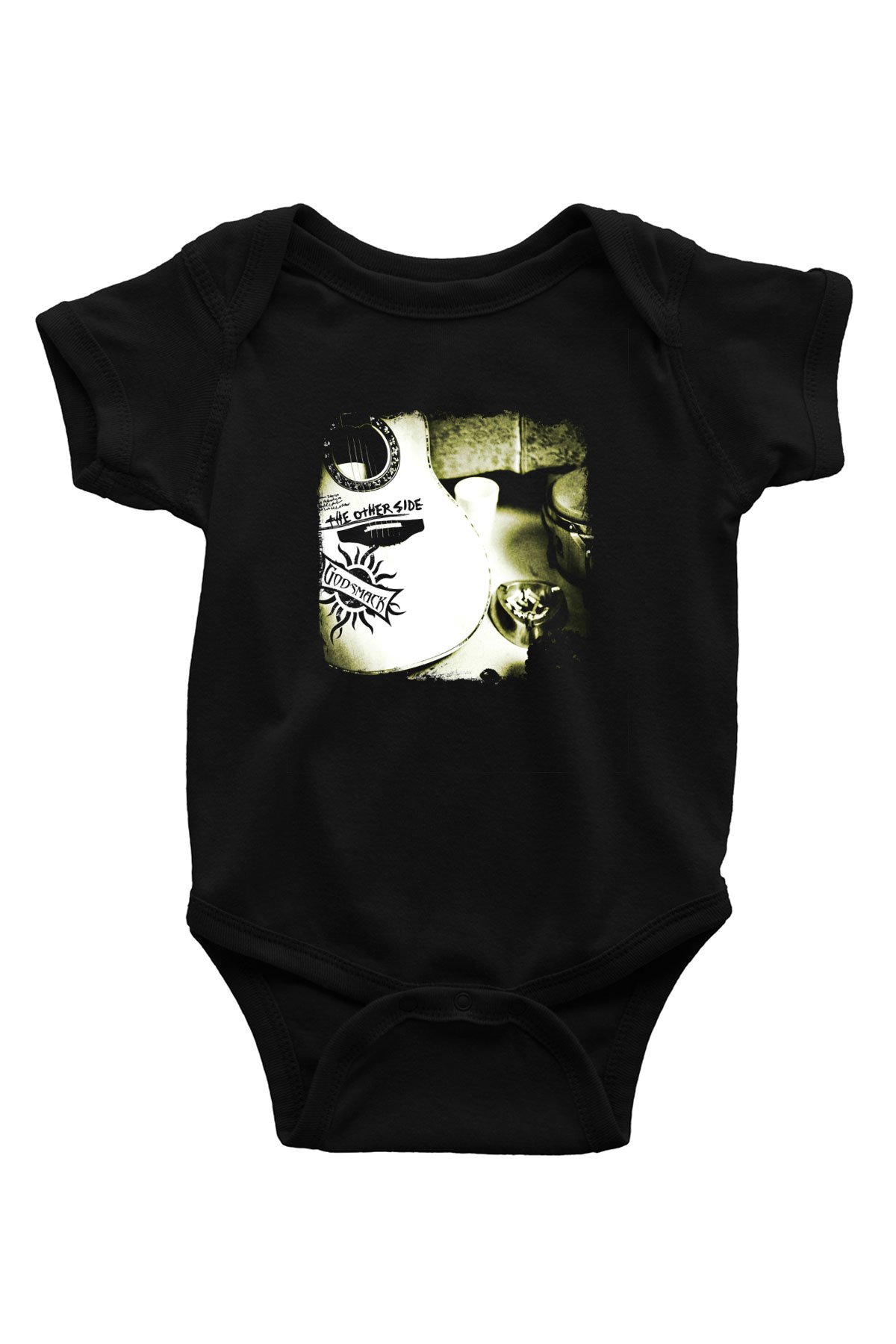Godsmack Baskılı Unisex Siyah Bebek Body - Zıbın