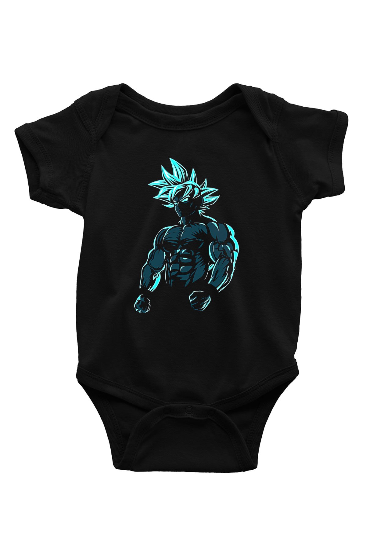 Goku Baskılı Unisex Siyah Bebek Body - Zıbın