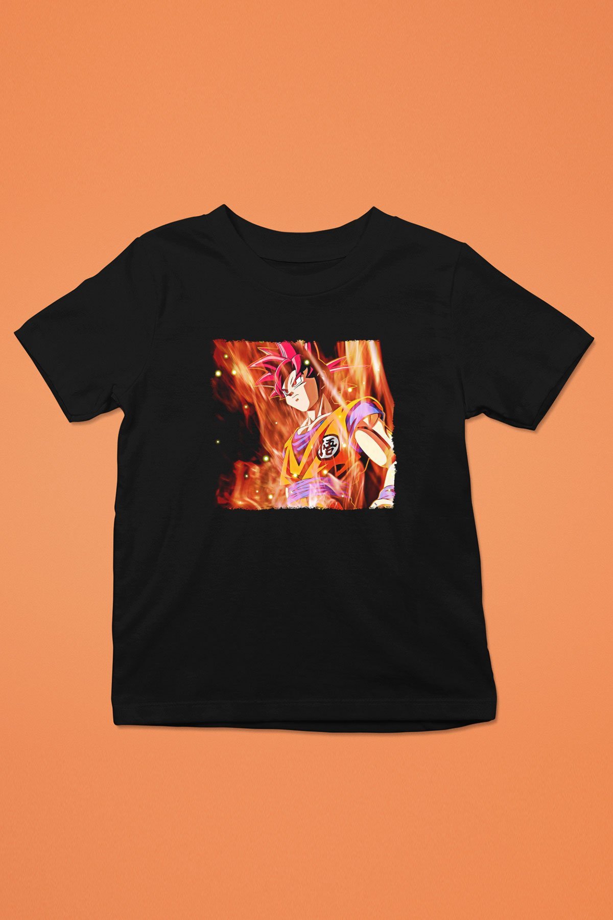 Goku Baskılı Unisex Siyah Çocuk Tişört - Tshirt