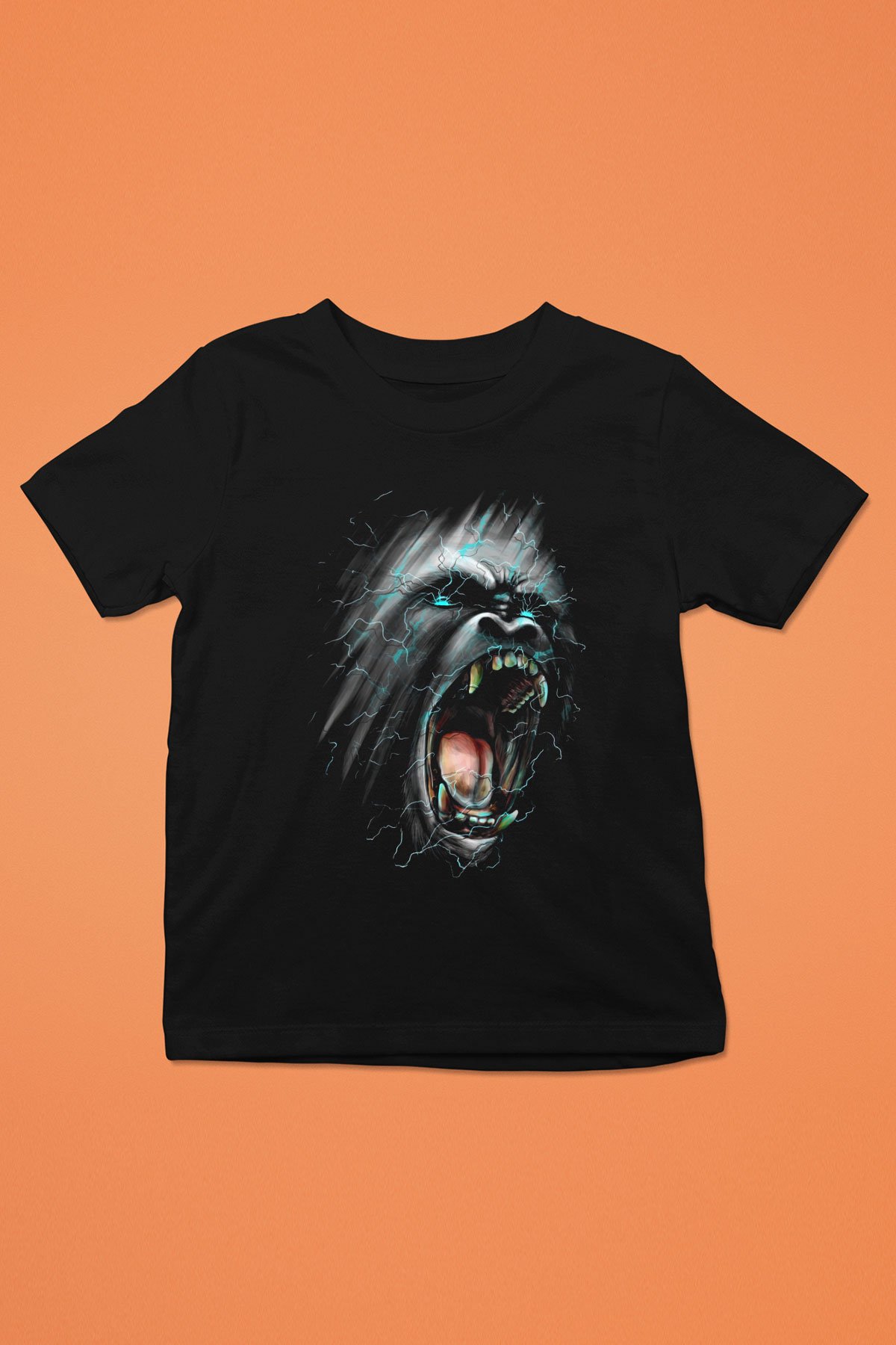Goril Siyah Unisex Çocuk Tişört
