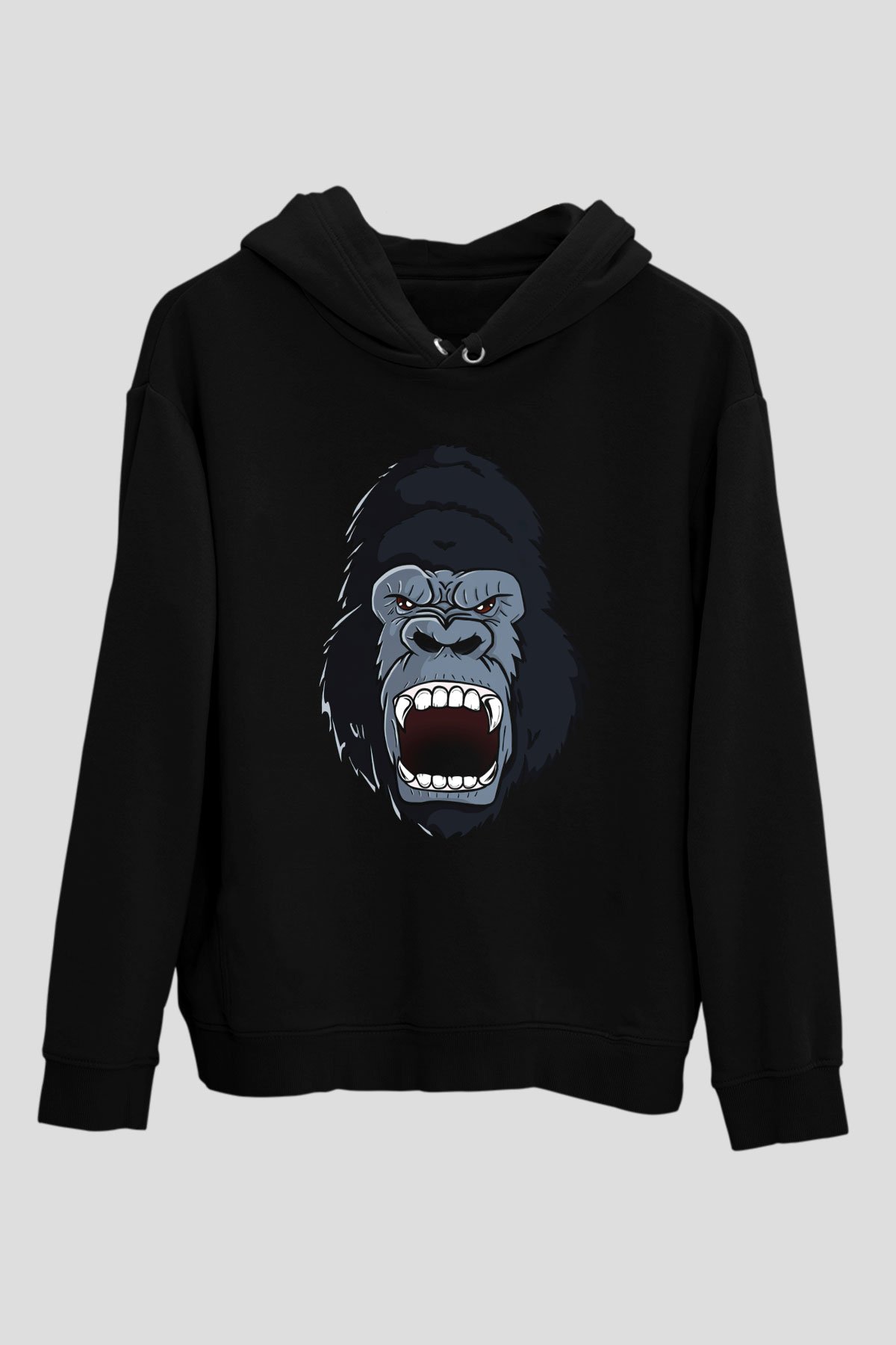 Goril Siyah Unisex Hoodie