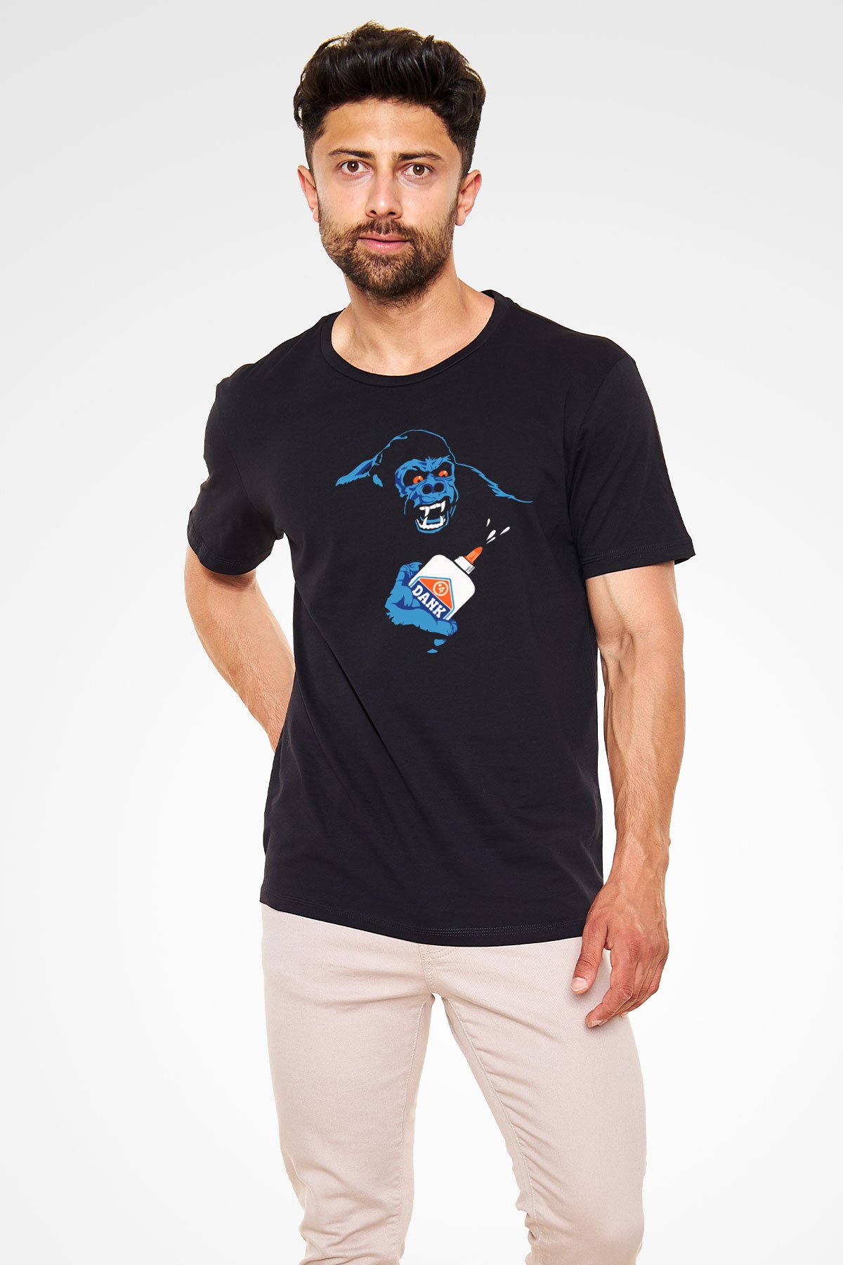 Goril Siyah Unisex Tişört T-Shirt - TişörtFabrikası