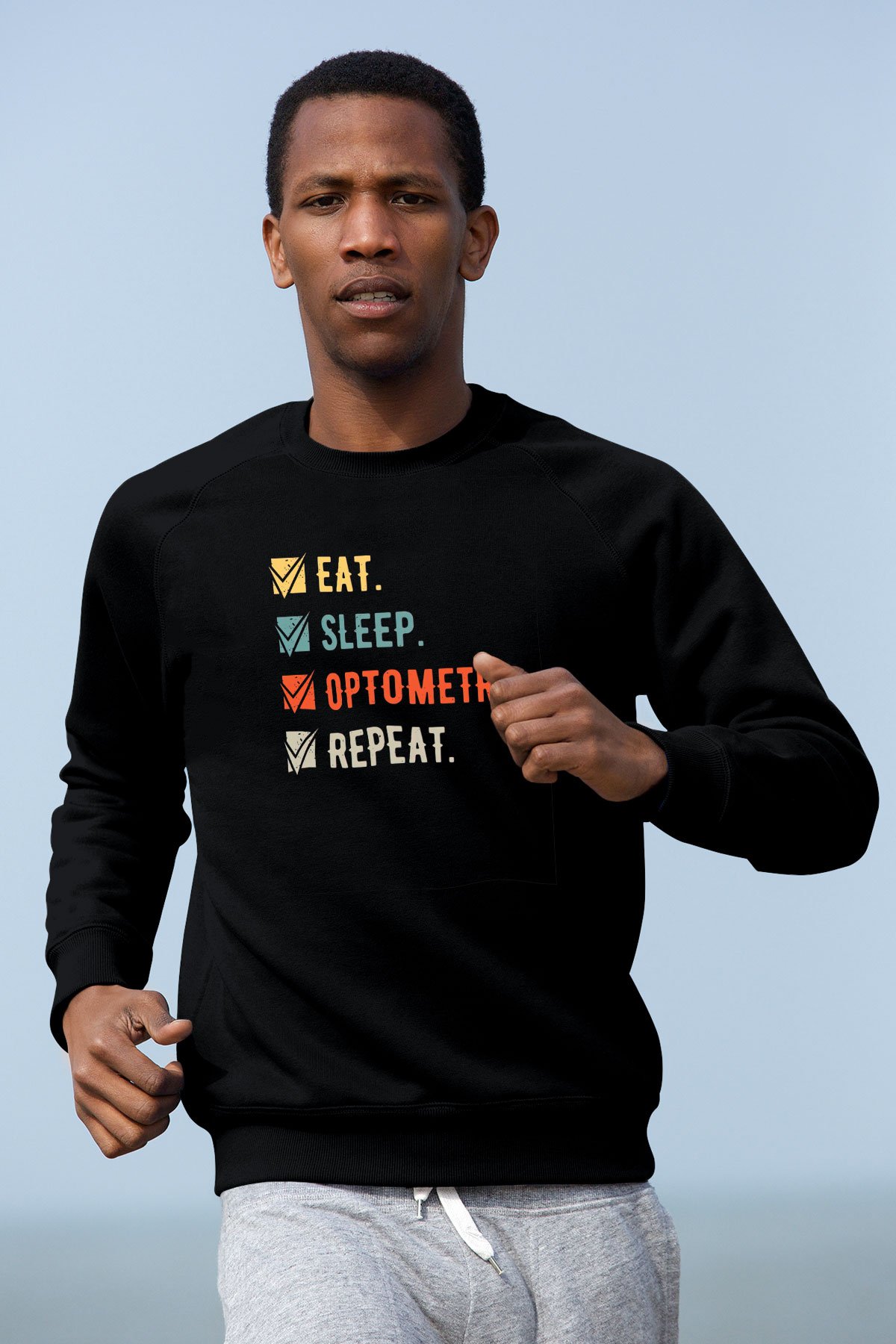 Gözlükçü Siyah Unisex Sweatshirt