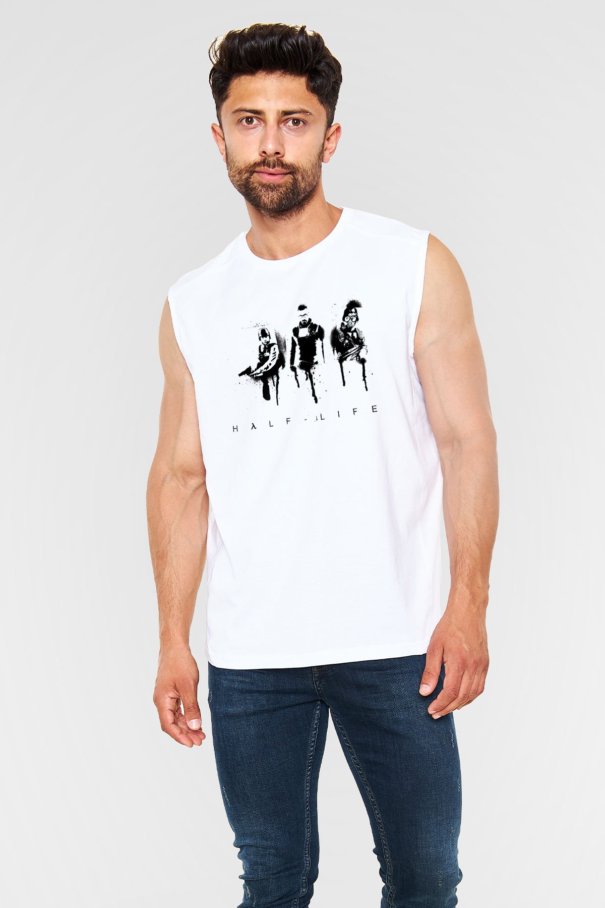 Half-Life Beyaz Unisex Kolsuz Tişört