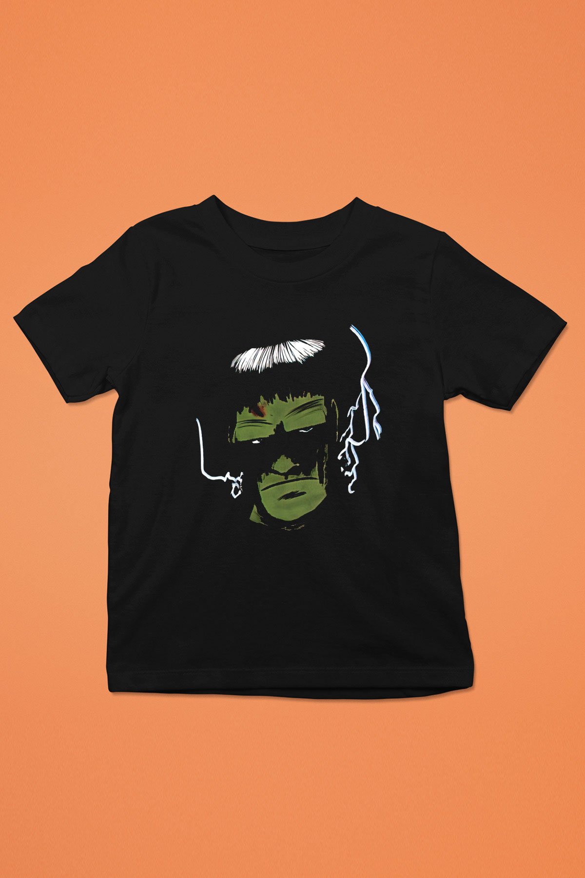 Halloween Baskılı Unisex Siyah Çocuk Tişört - Tshirt