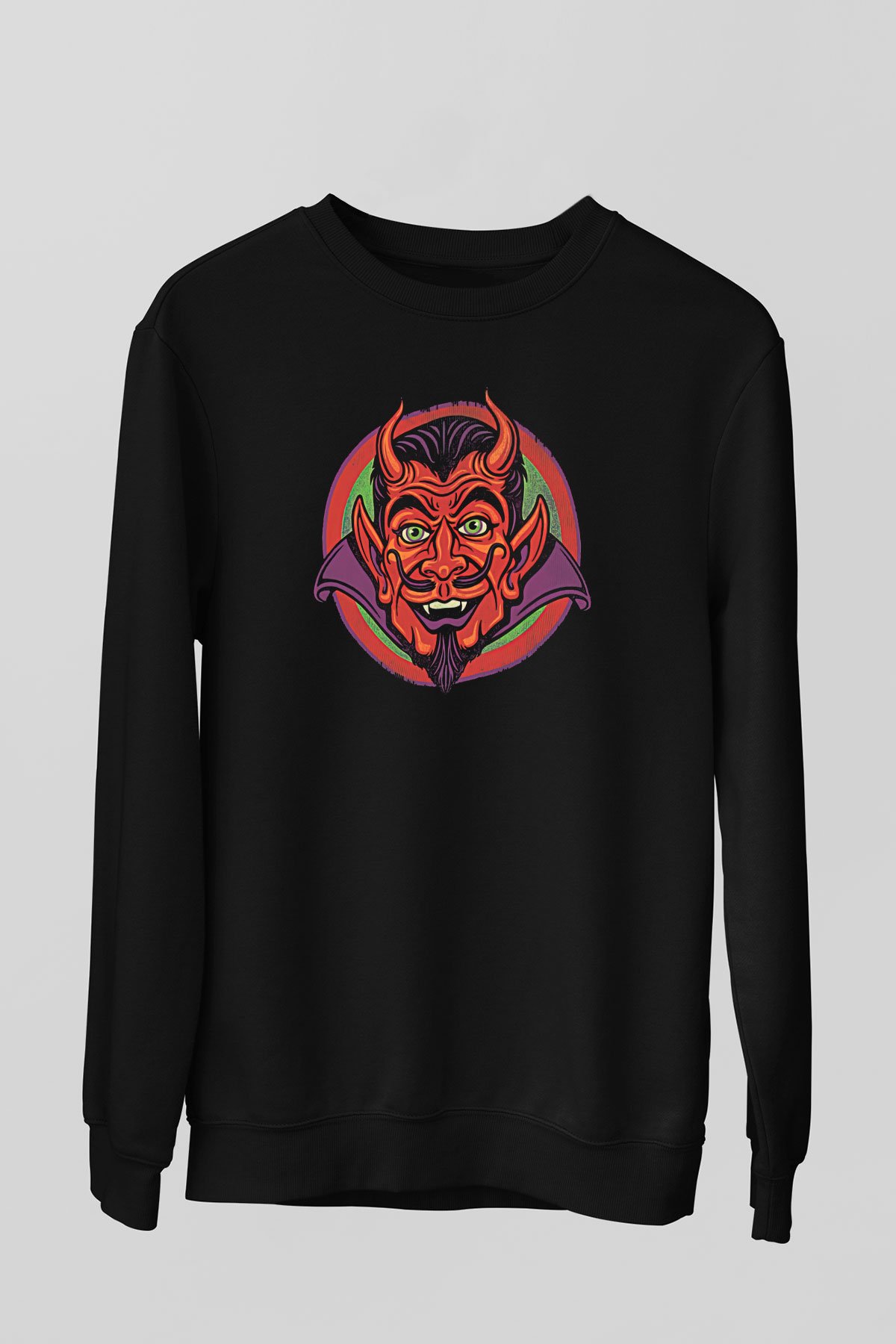 Halloween Baskılı Unisex Siyah Sweatshirt
