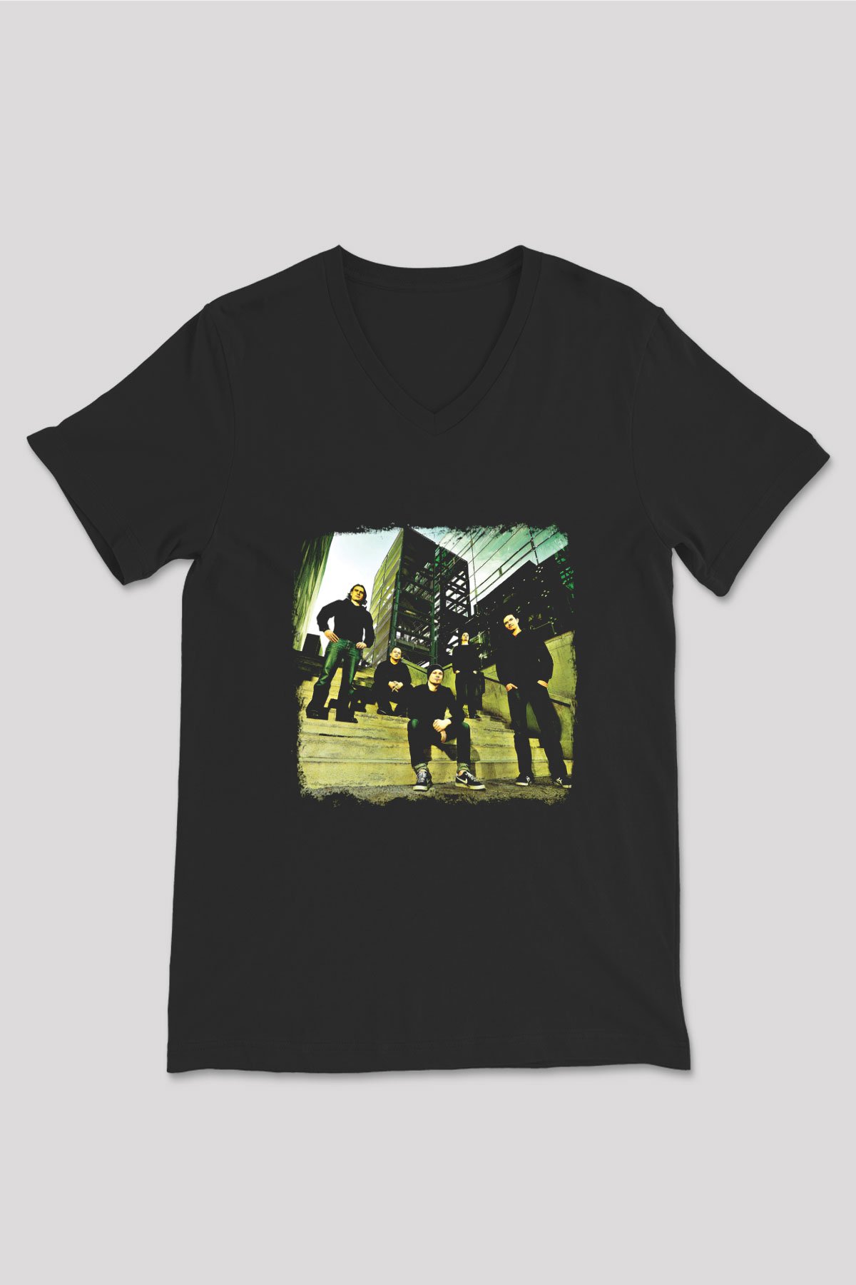 Heaven Shall Burn Baskılı Unisex Siyah V Yaka Tişört