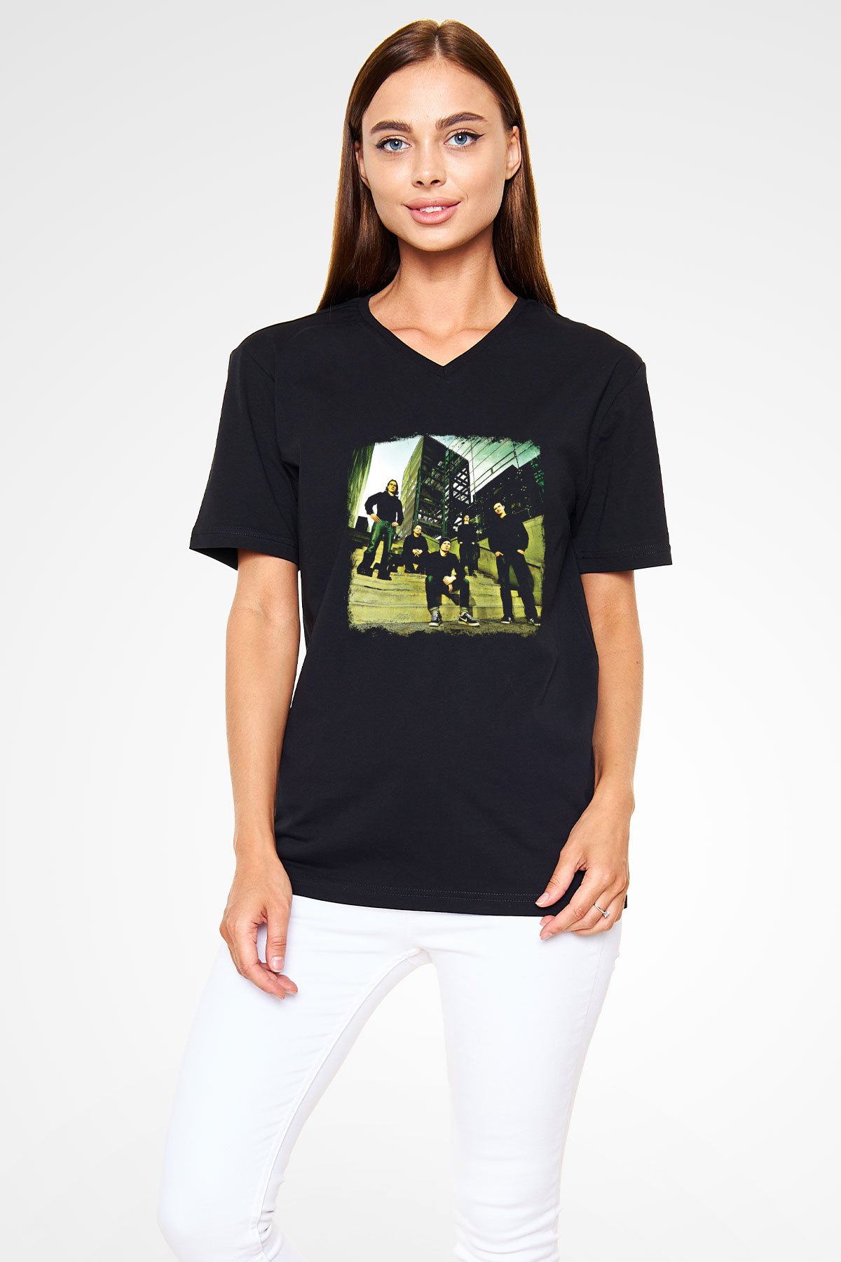 Heaven Shall Burn Baskılı Unisex Siyah V Yaka Tişört