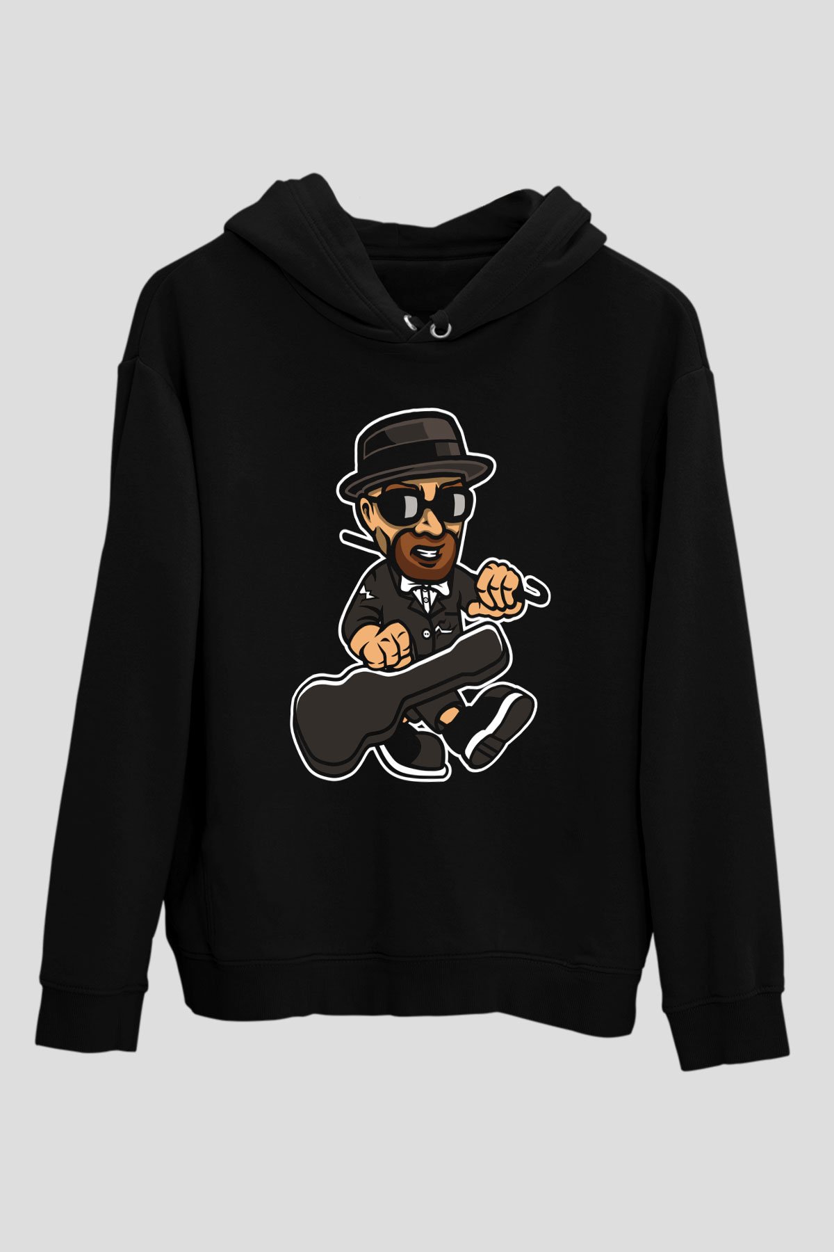 Heisenberg Gentleman Baskılı Unisex Siyah Hoodie