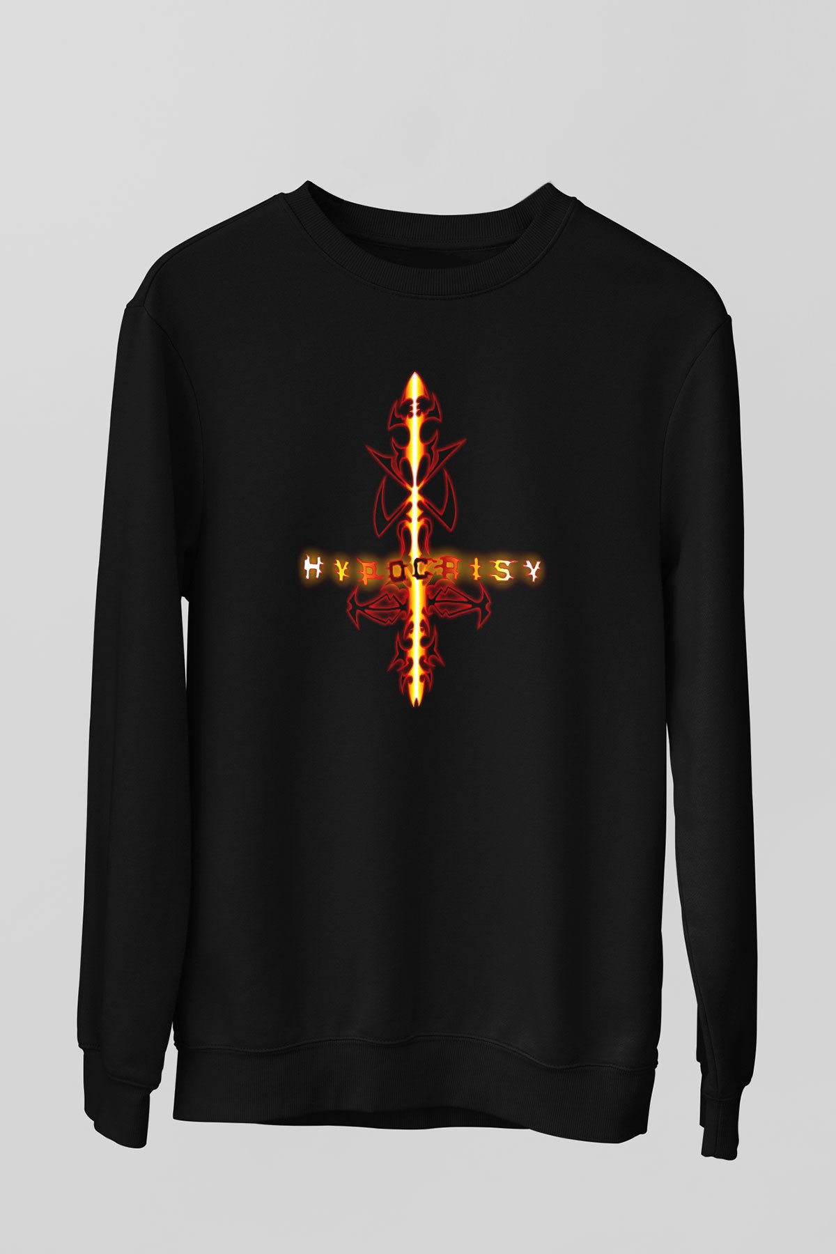 Hypocrisy Baskılı Unisex Siyah Sweatshirt