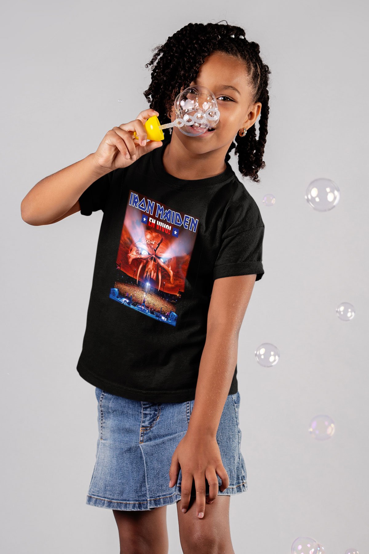 Iron Maiden Baskılı Siyah Unisex Çocuk Tişört