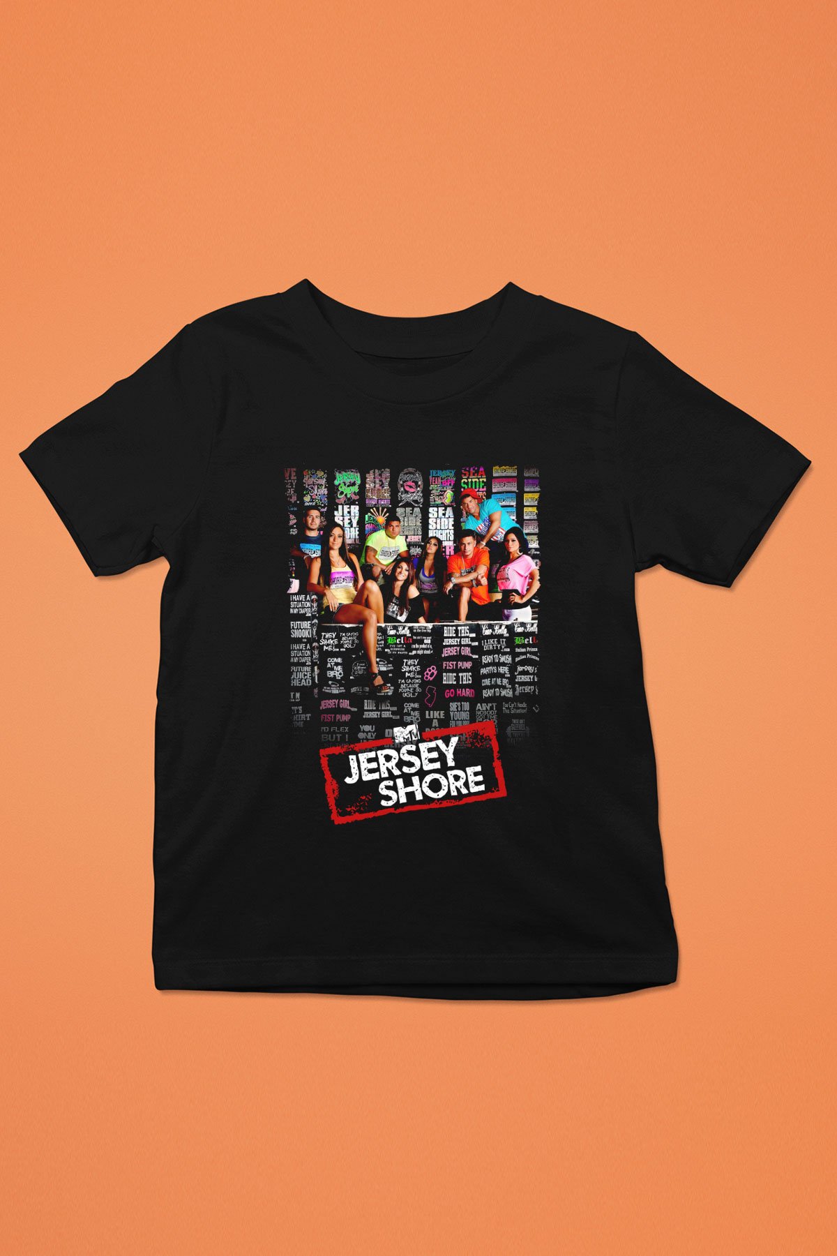 Jersey Shore Siyah Unisex Çocuk Tişört