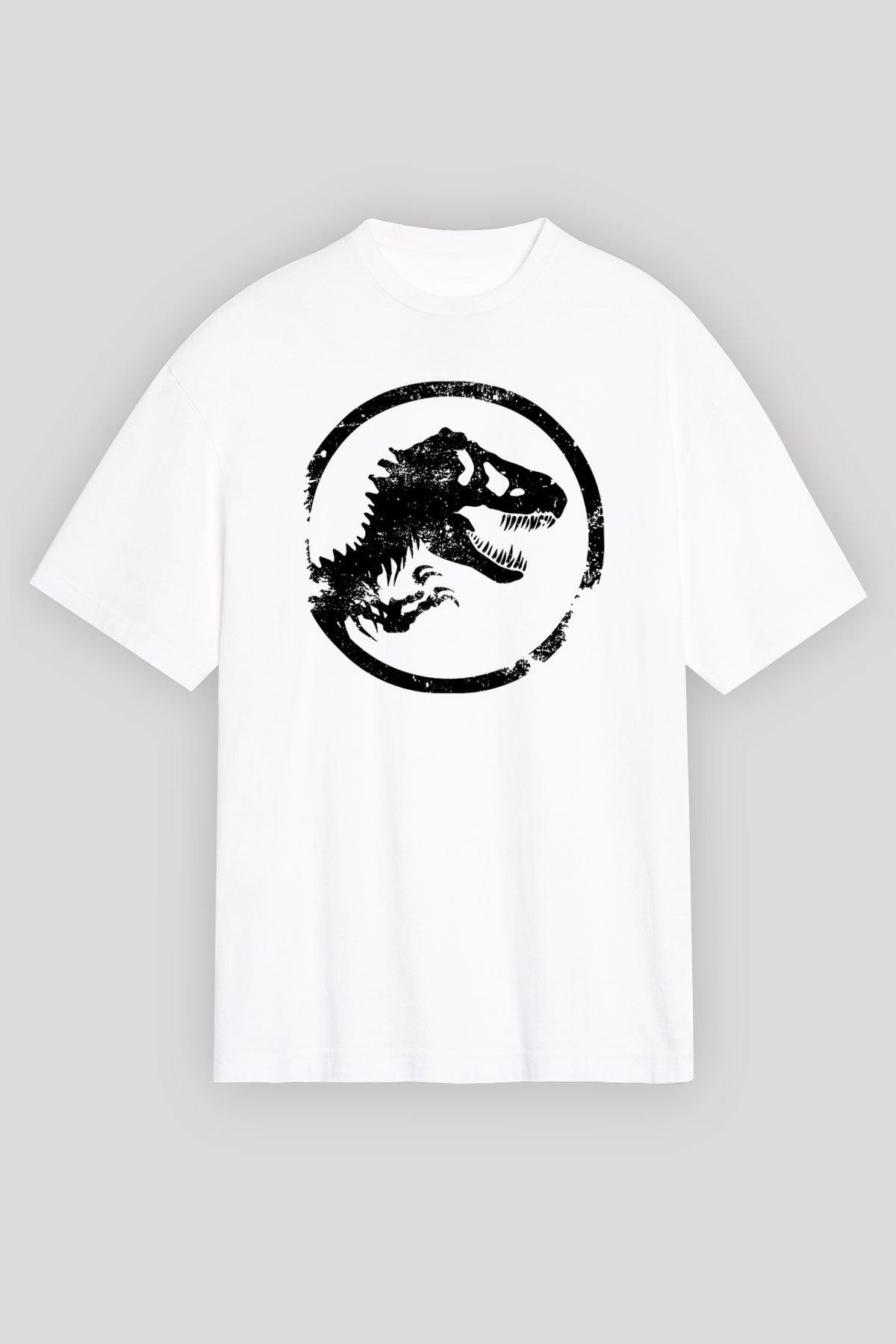 Jurassic Park Beyaz Unisex Oversize Tişört T-Shirt