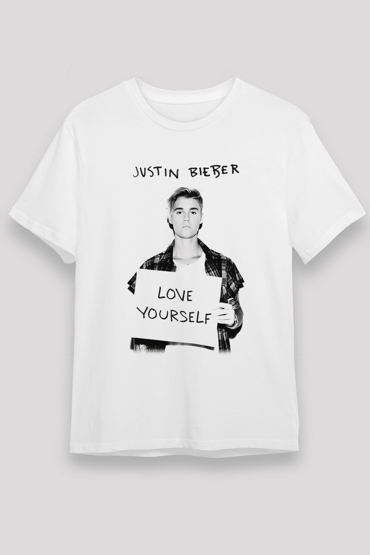Justin Bieber Beyaz Unisex Tişört T-Shirt - TişörtFabrikası