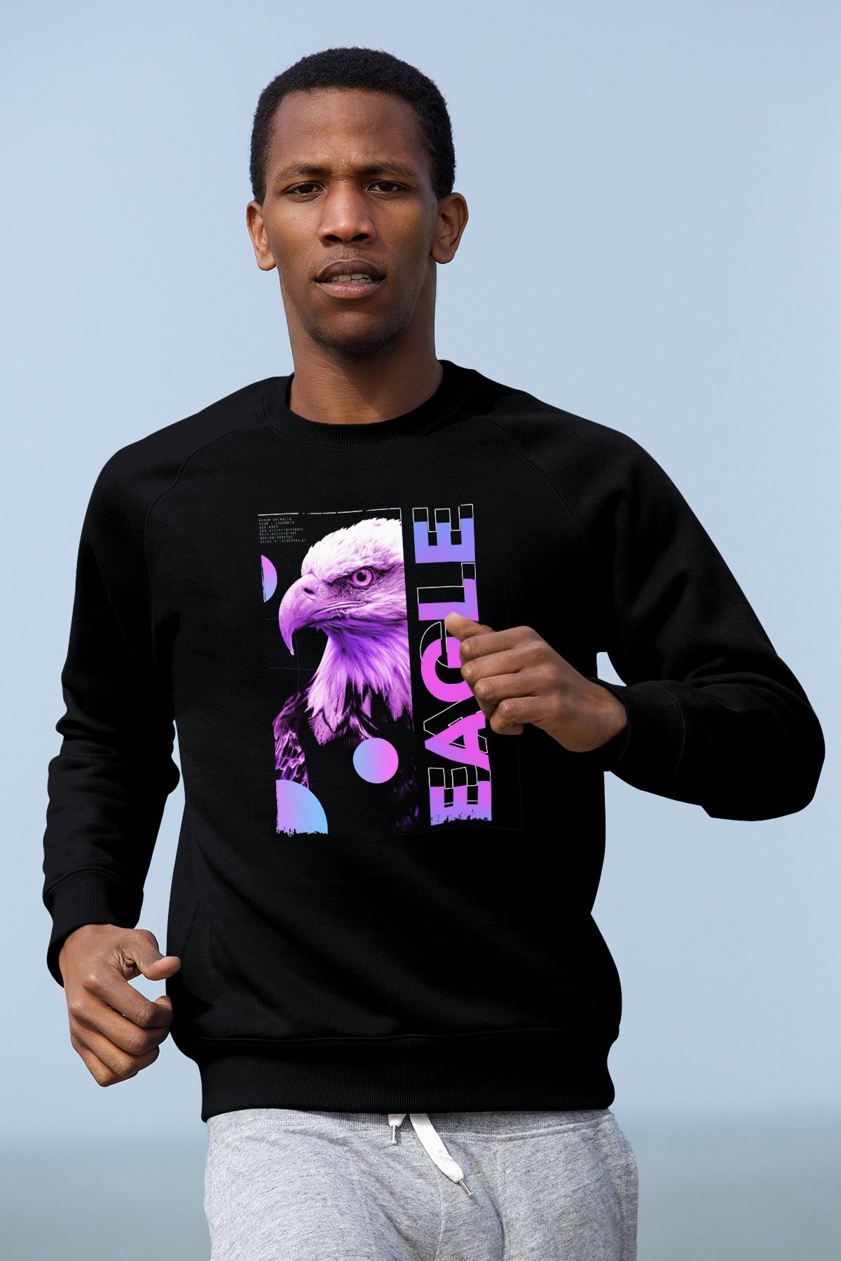 Kartal Siyah Unisex Sweatshirt