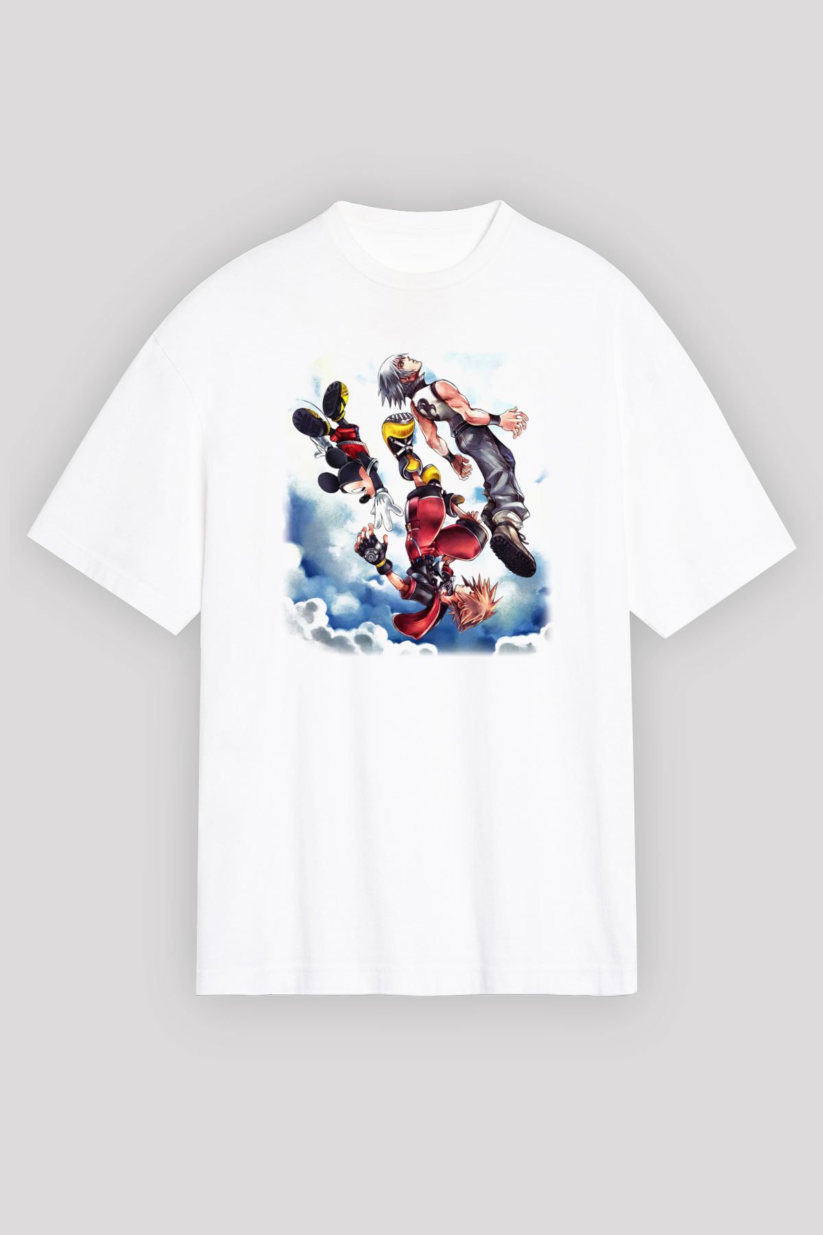 Kingdom Hearts Beyaz Unisex Oversize Tişört T-Shirt