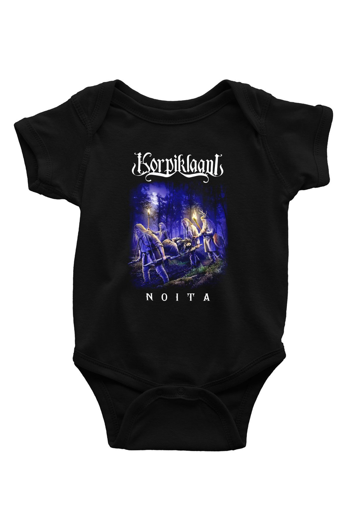 Korpiklaani Baskılı Siyah Bebek Body - Zıbın