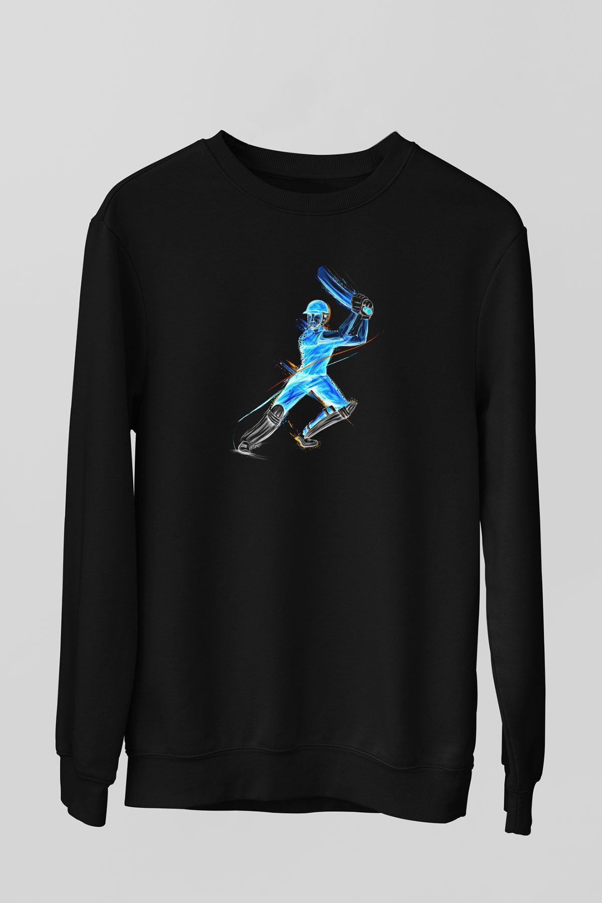Kriket - Cricket Baskılı Unisex Siyah Sweatshirt