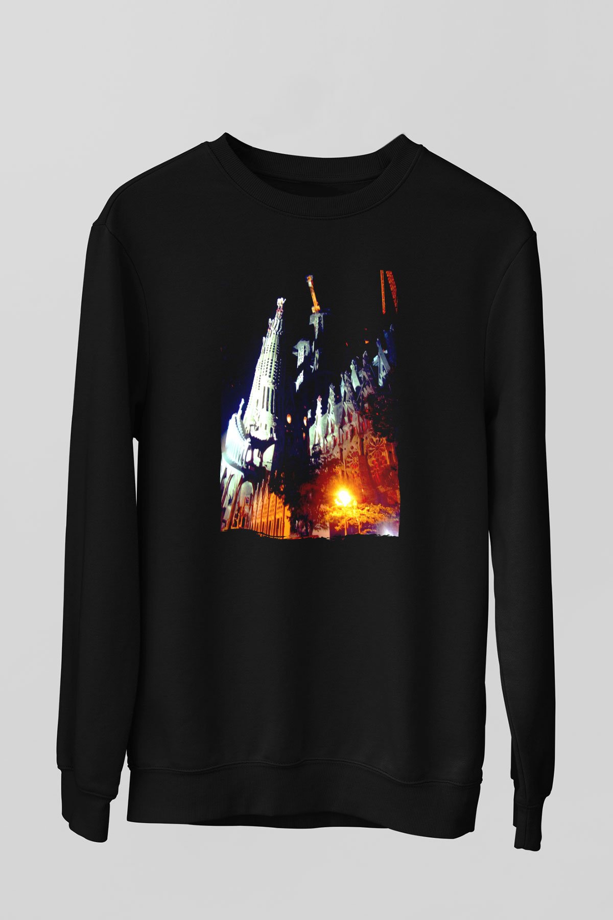 La Sagrada Familia Siyah Unisex Sweatshirt
