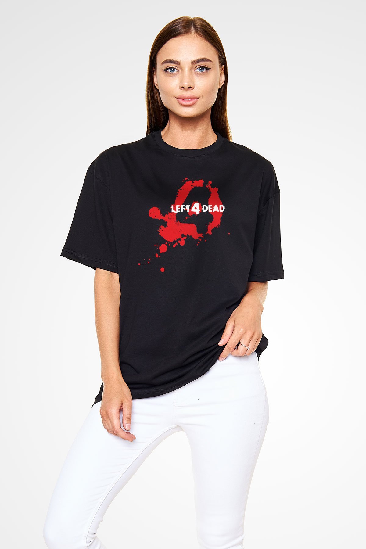 Left 4 Dead Siyah Unisex Oversize Tişört T-Shirt