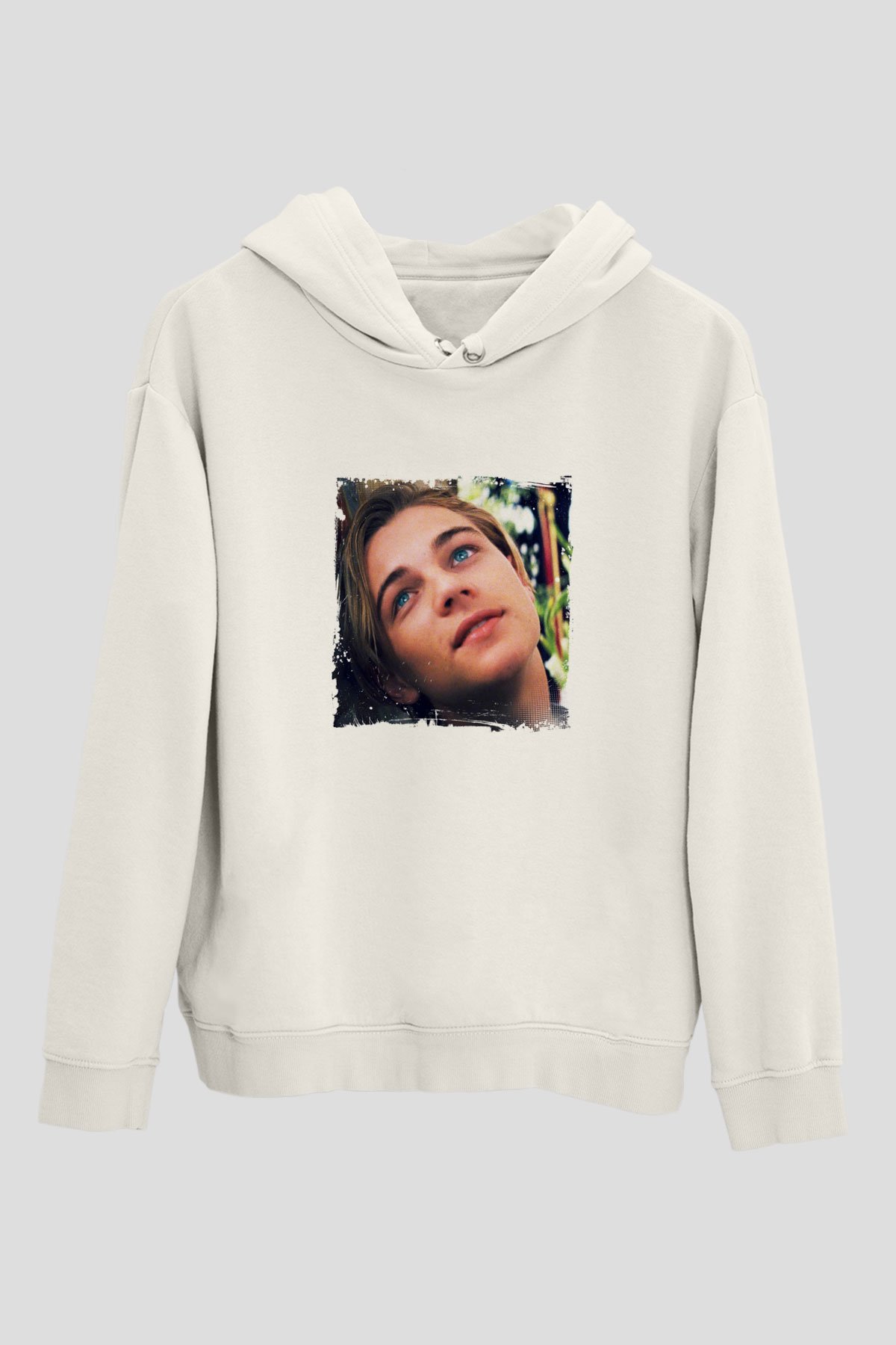 Leonardo DiCaprio Unisex Baskılı Beyaz Kapüşonlu Sweatshirt