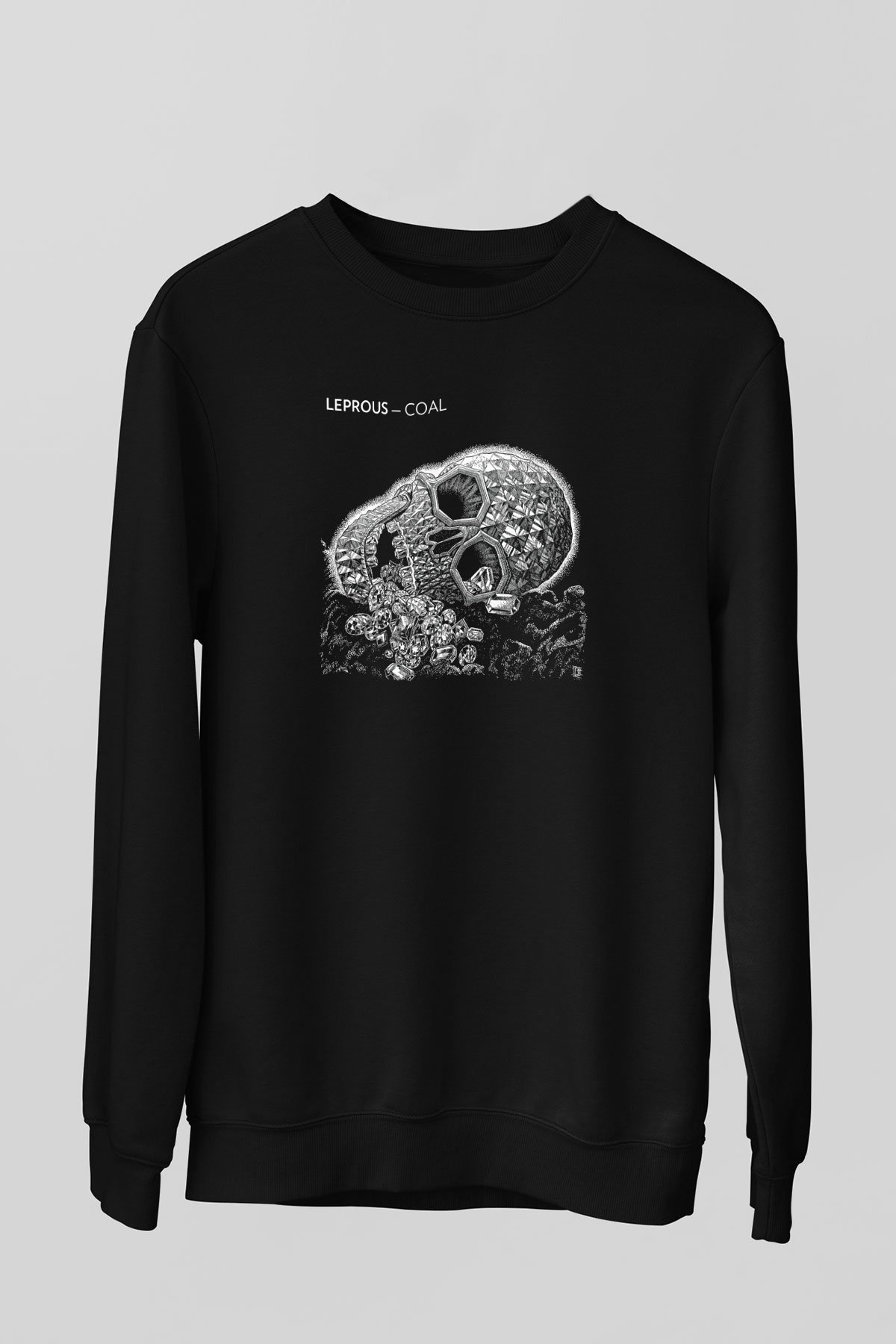 Leprous Baskılı Unisex Siyah Sweatshirt