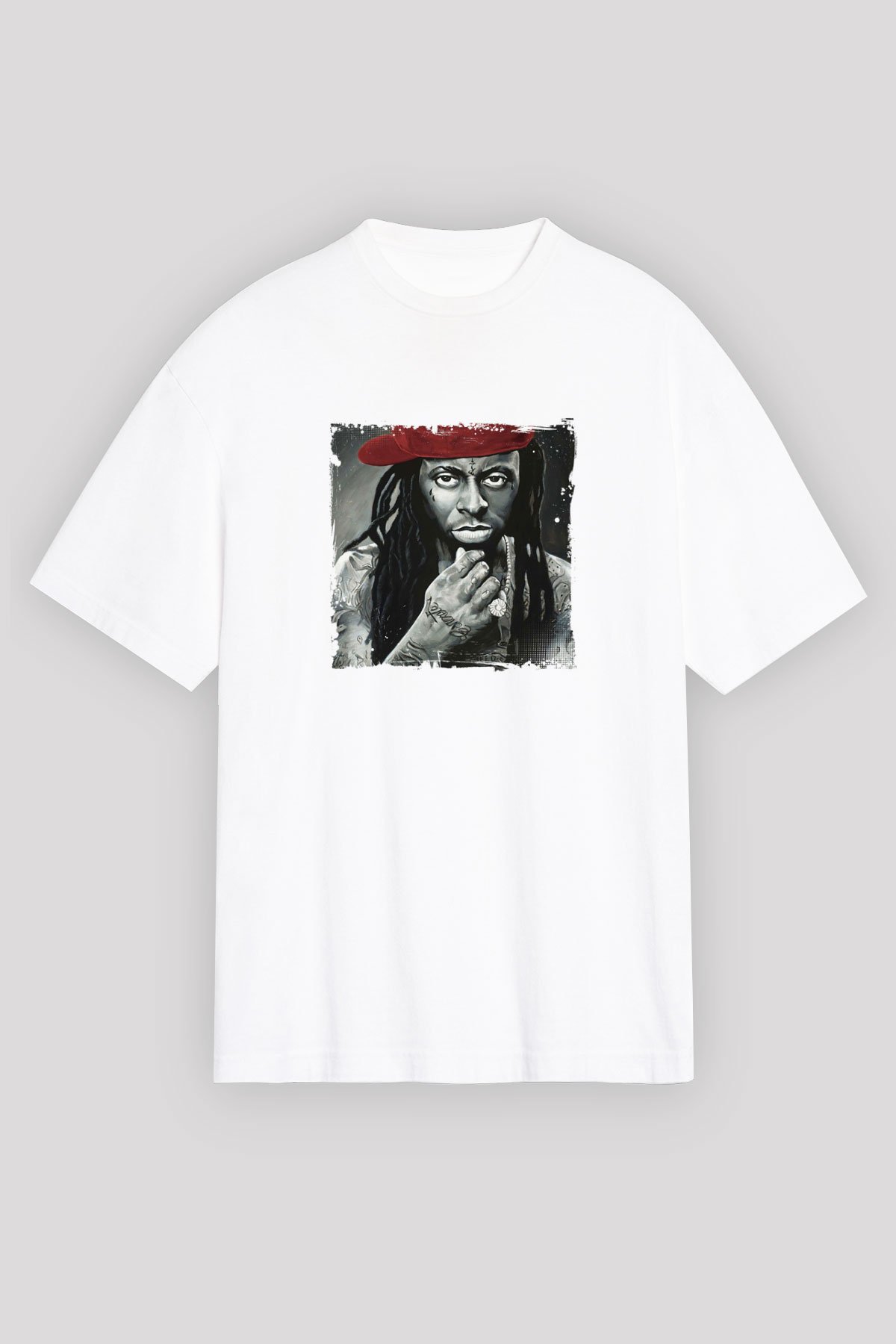 Lil Wayne Baskılı Unisex Beyaz Tişört
