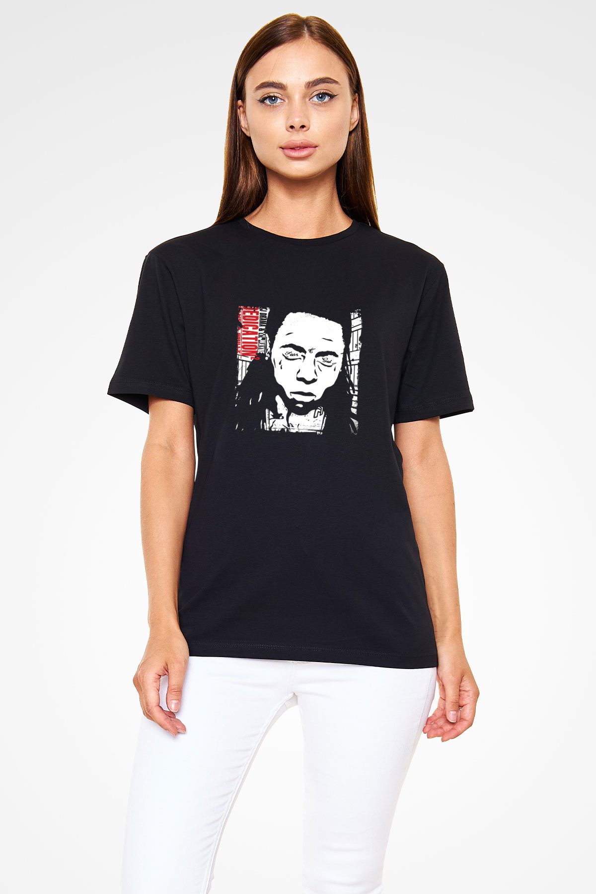 Lil Wayne Baskılı Unisex Siyah Tişört