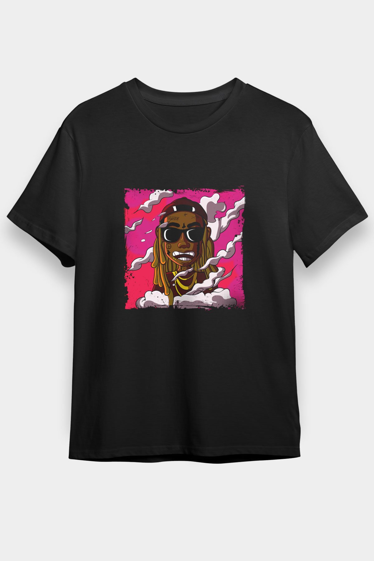 Lil Wayne Baskılı Unisex Siyah Tişört