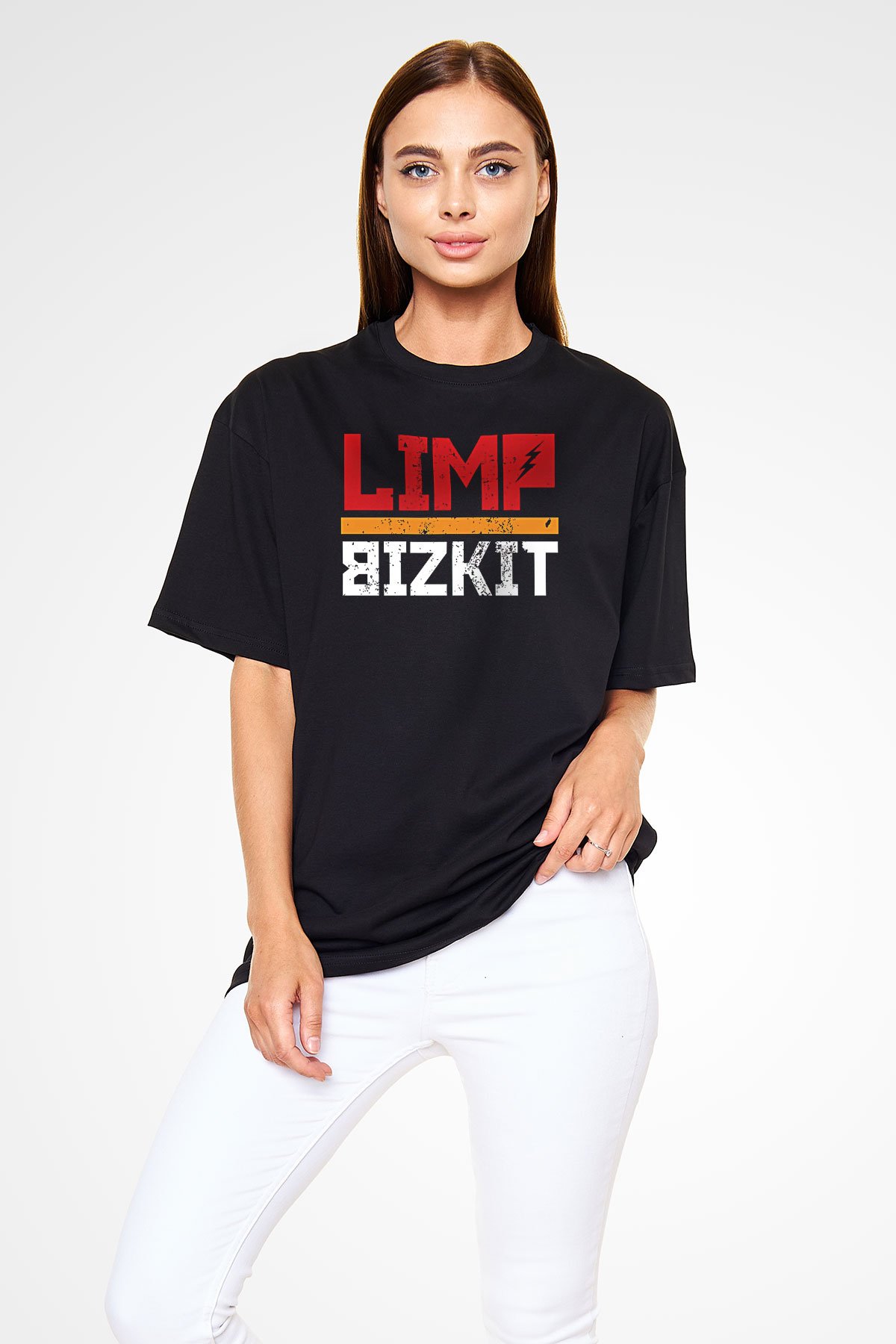 Limp Bizkit Baskılı Unisex Siyah Oversize Tişört - Tshirt