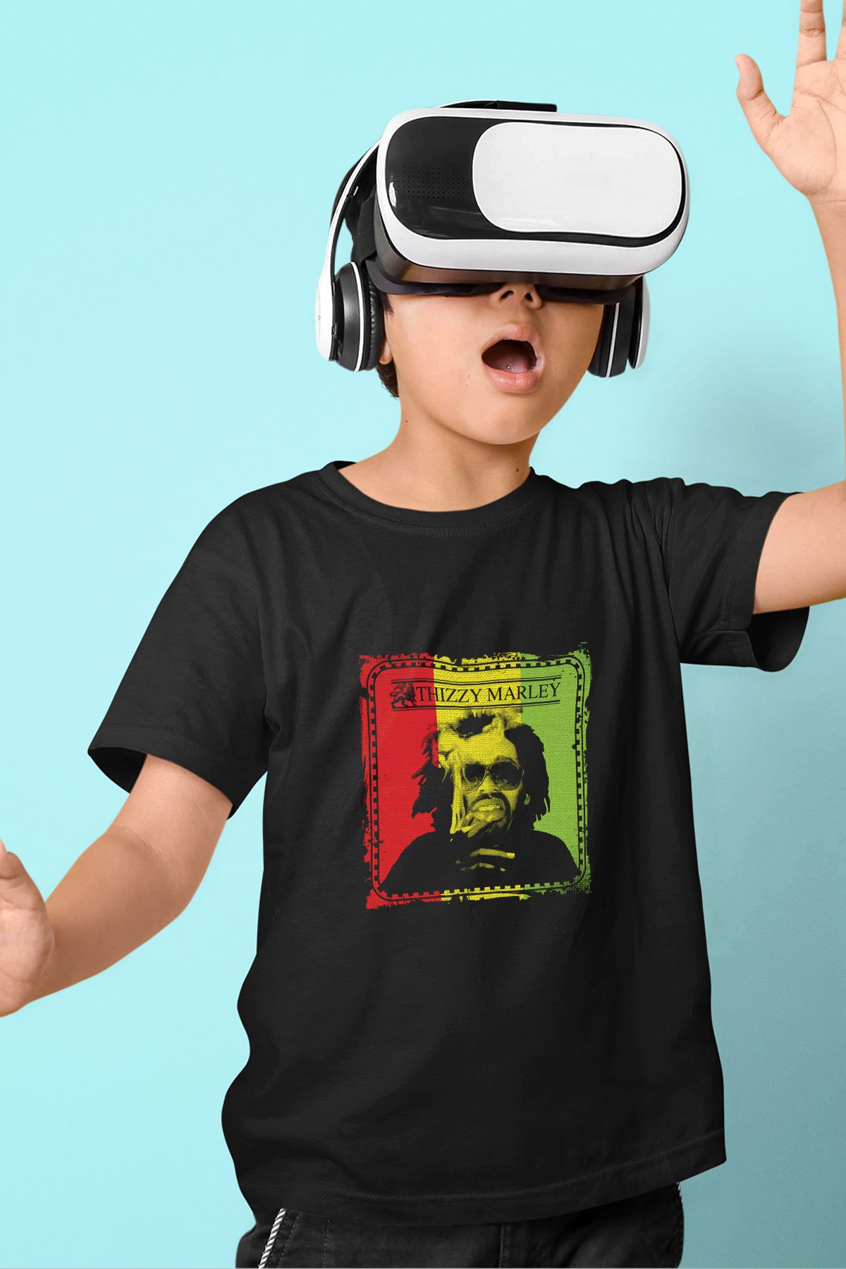 Mac Dre Baskılı Unisex Siyah Çocuk Tişört