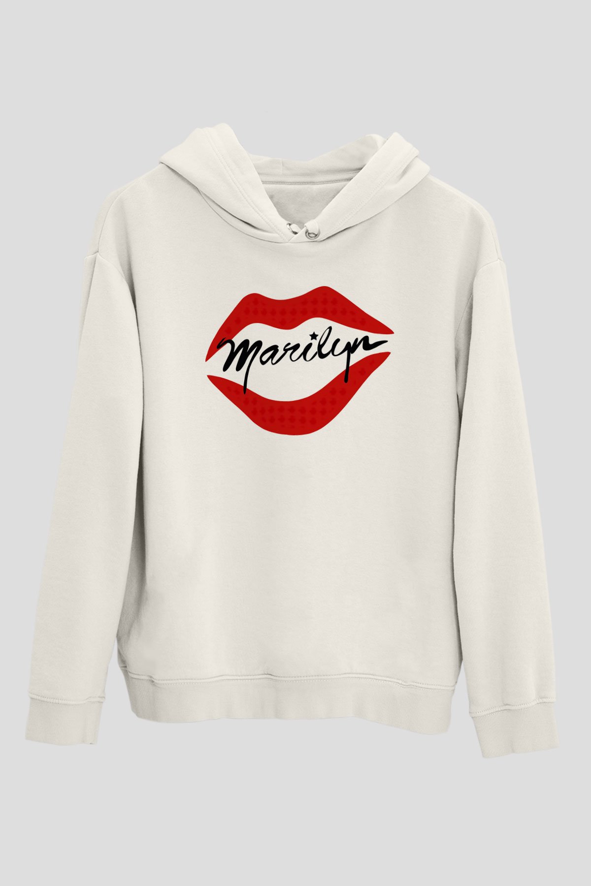 Marilyn Monroe Beyaz Unisex Kapşonlu Sweatshirt