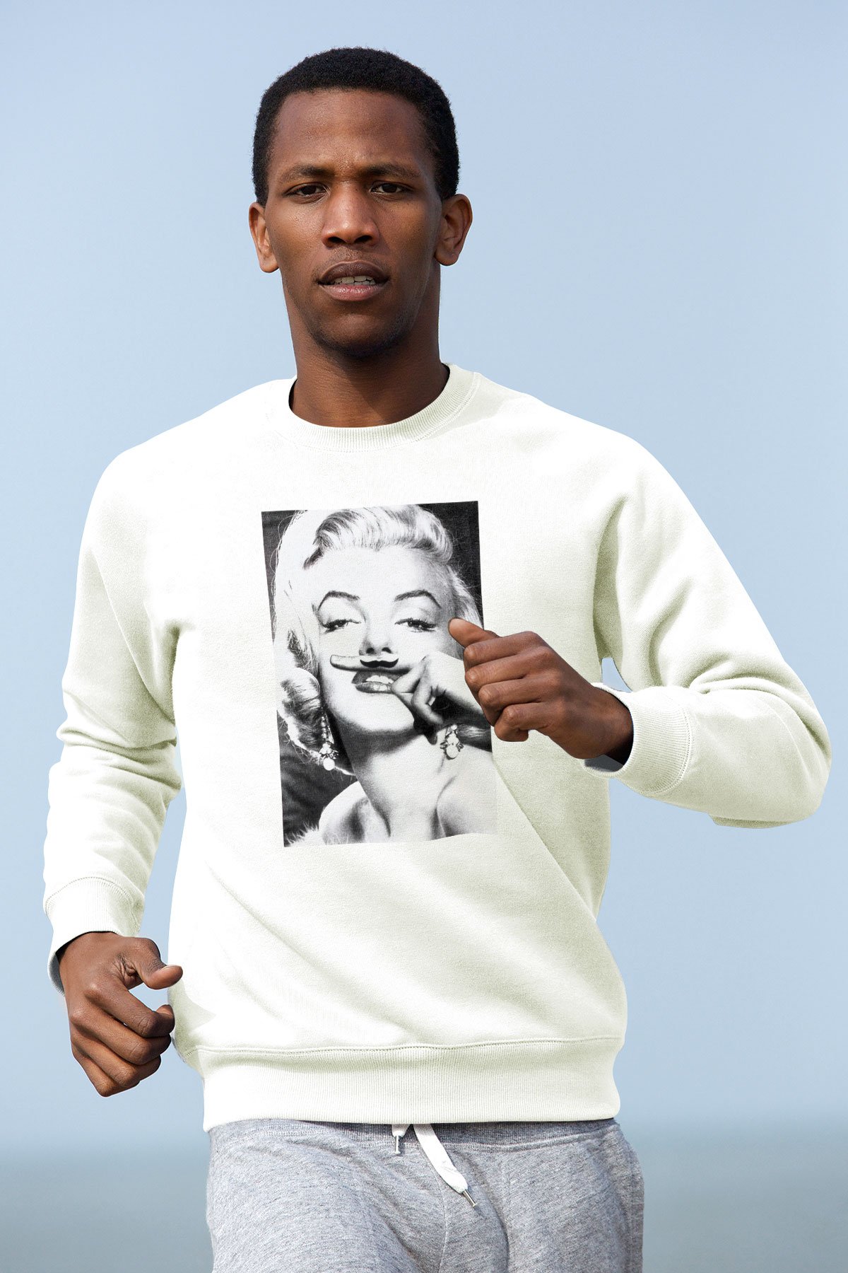 Marilyn Monroe Beyaz Unisex Sweatshirt