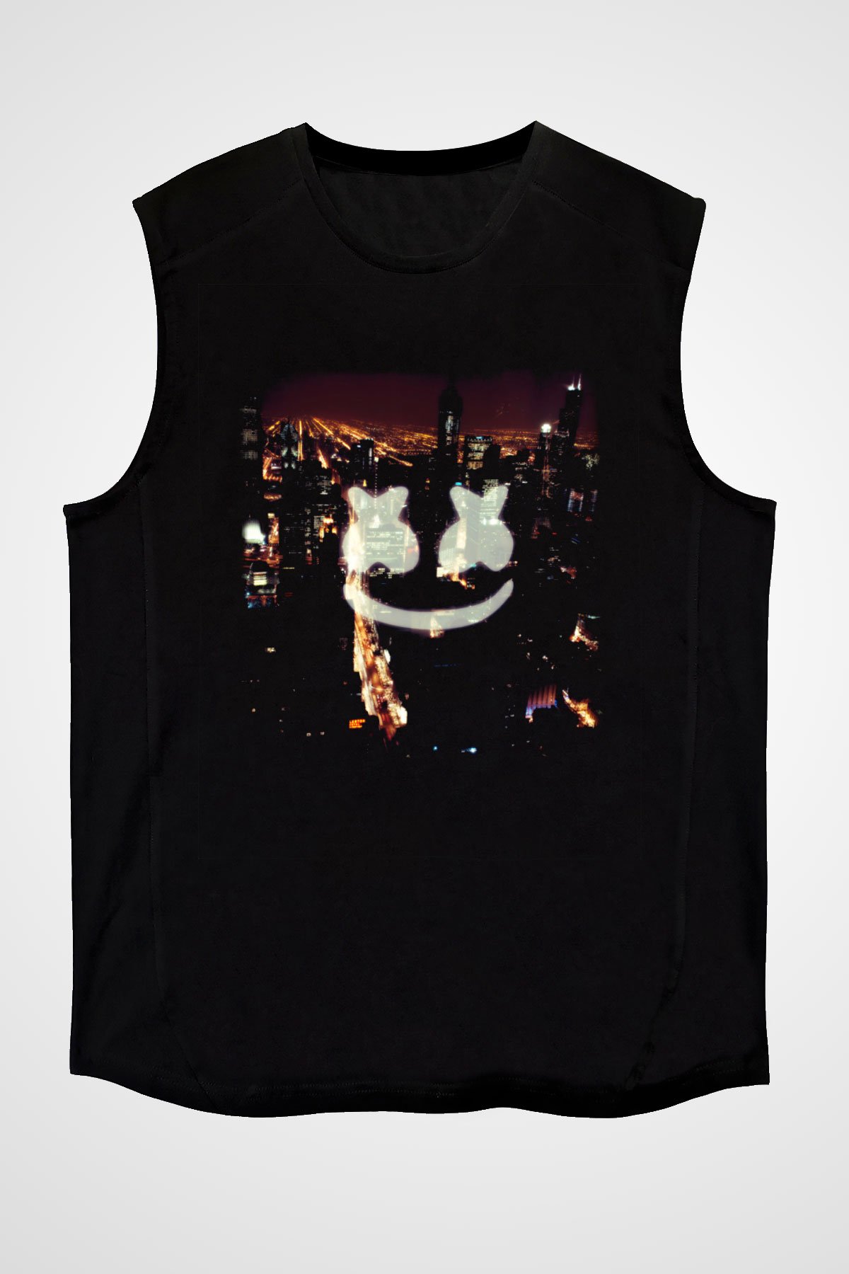 Marshmello Siyah Unisex Kolsuz Tişört