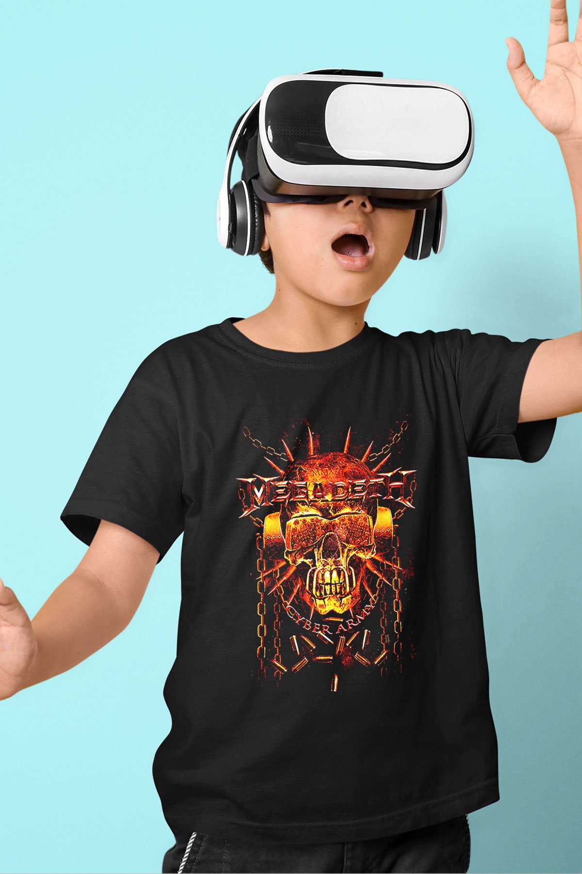 Megadeth Baskılı Siyah Unisex Çocuk Tişört