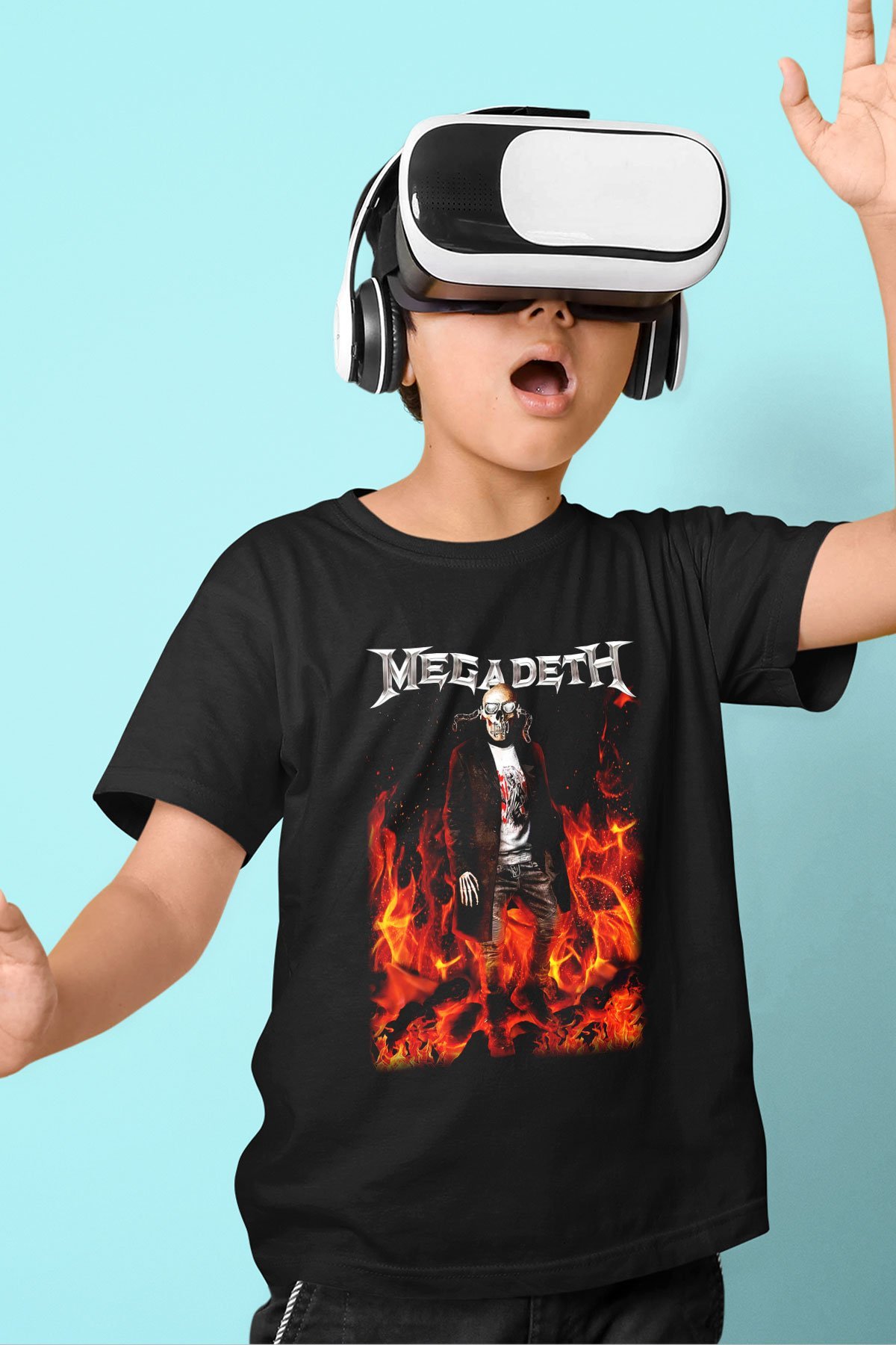 Megadeth Baskılı Siyah Unisex Çocuk Tişört