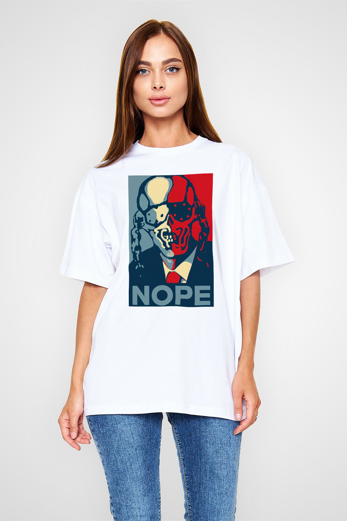 Megadeth Nope Beyaz Unisex Oversize Tişört T-Shirt