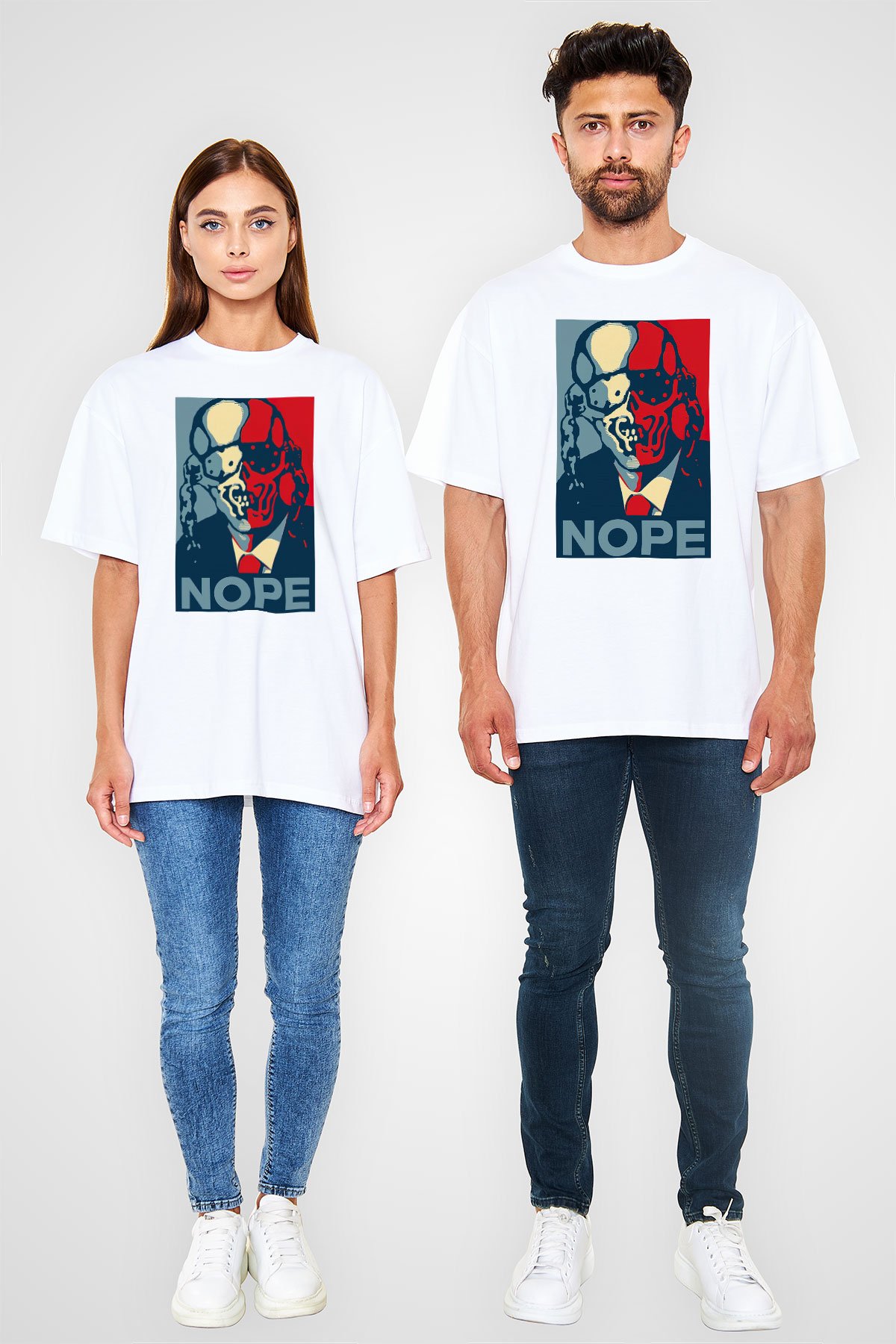 Megadeth Nope Beyaz Unisex Oversize Tişört T-Shirt