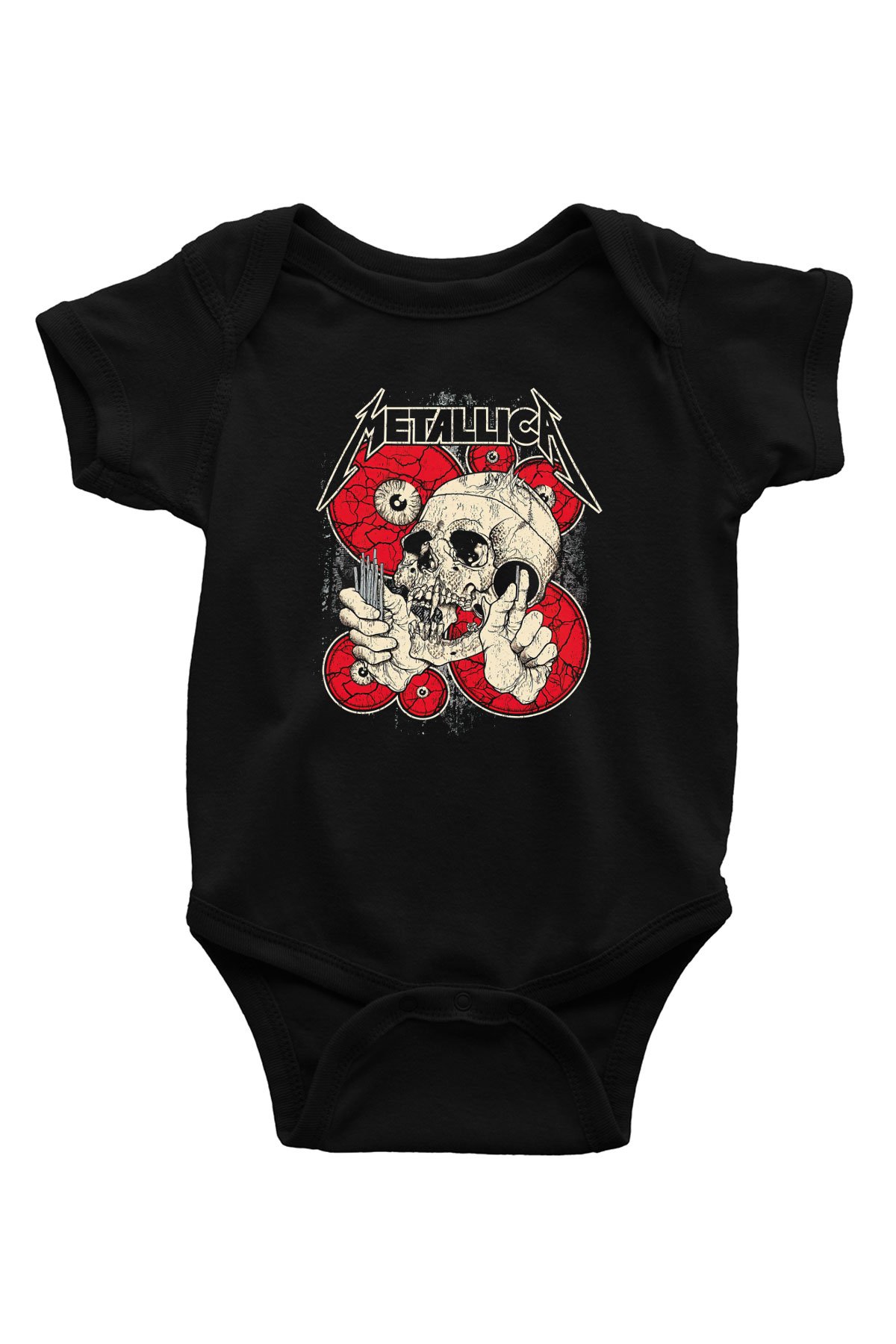 Metallica Baskılı Siyah Bebek Body - Zıbın