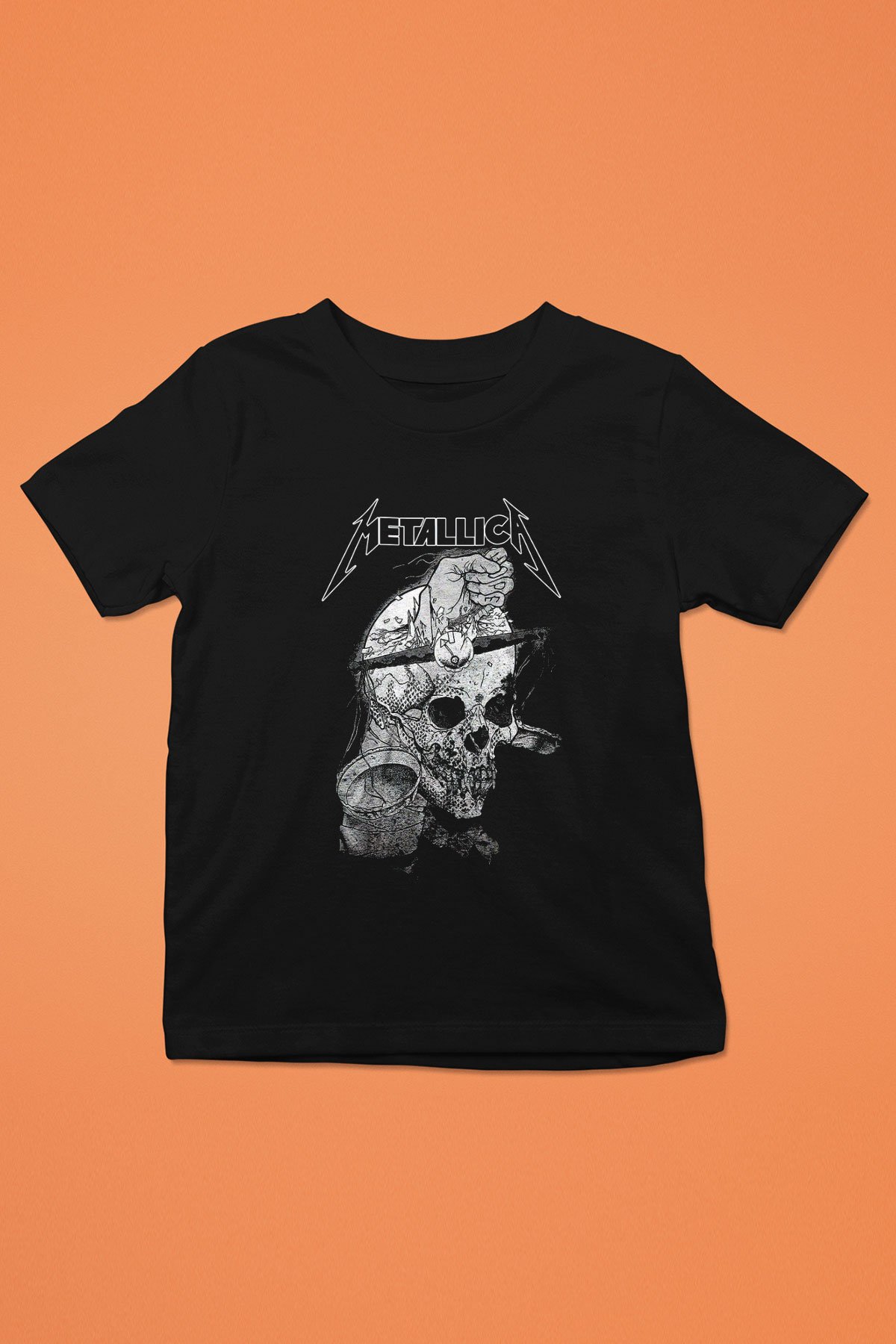 Metallica Baskılı Siyah Unisex Çocuk Tişört
