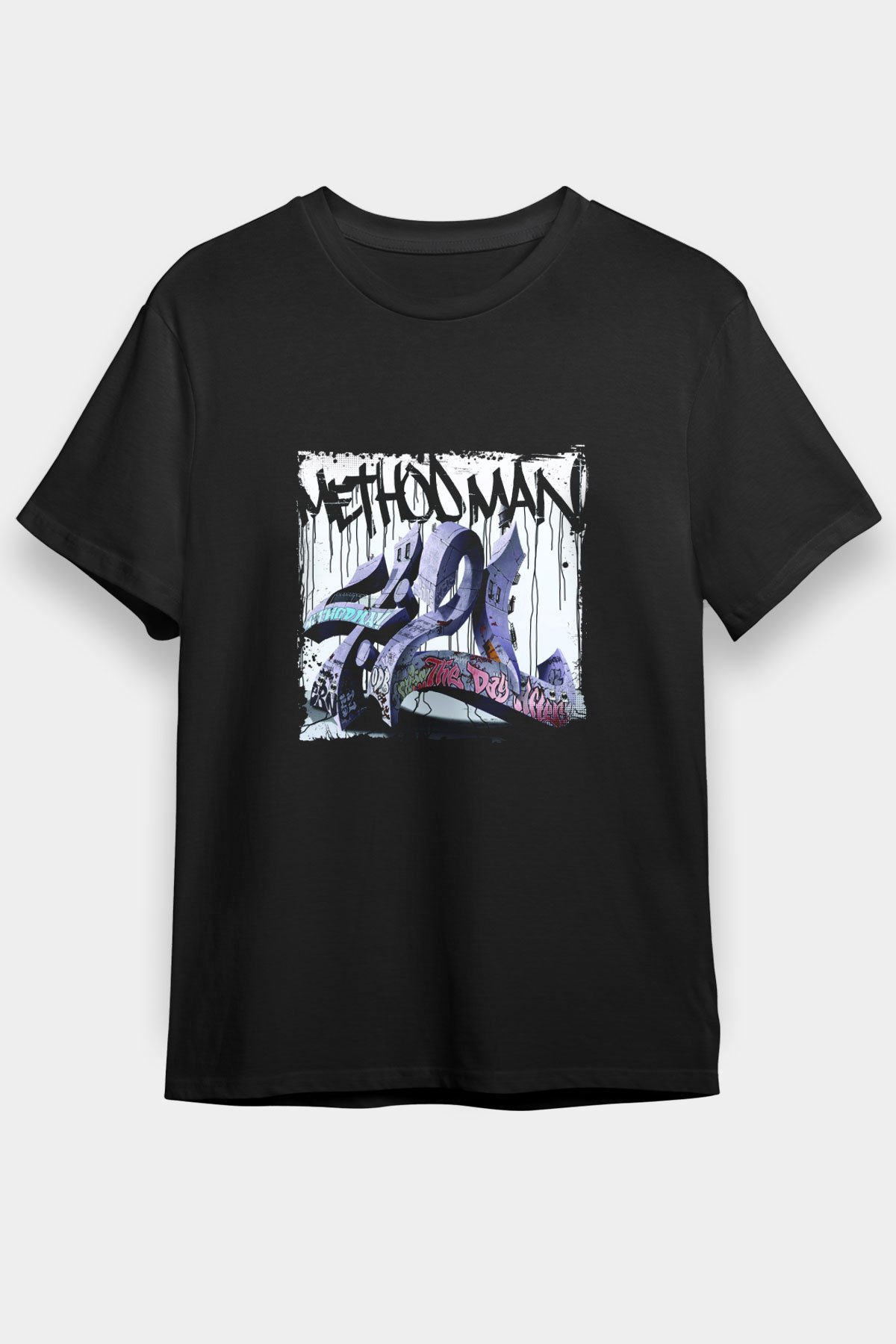 Method Man Baskılı Unisex Siyah Tişört