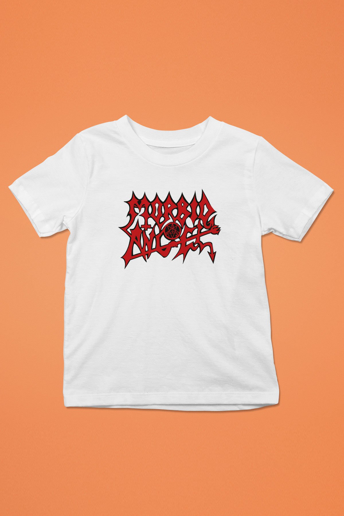 Morbid Angel Baskılı Beyaz Unisex Çocuk Tişört