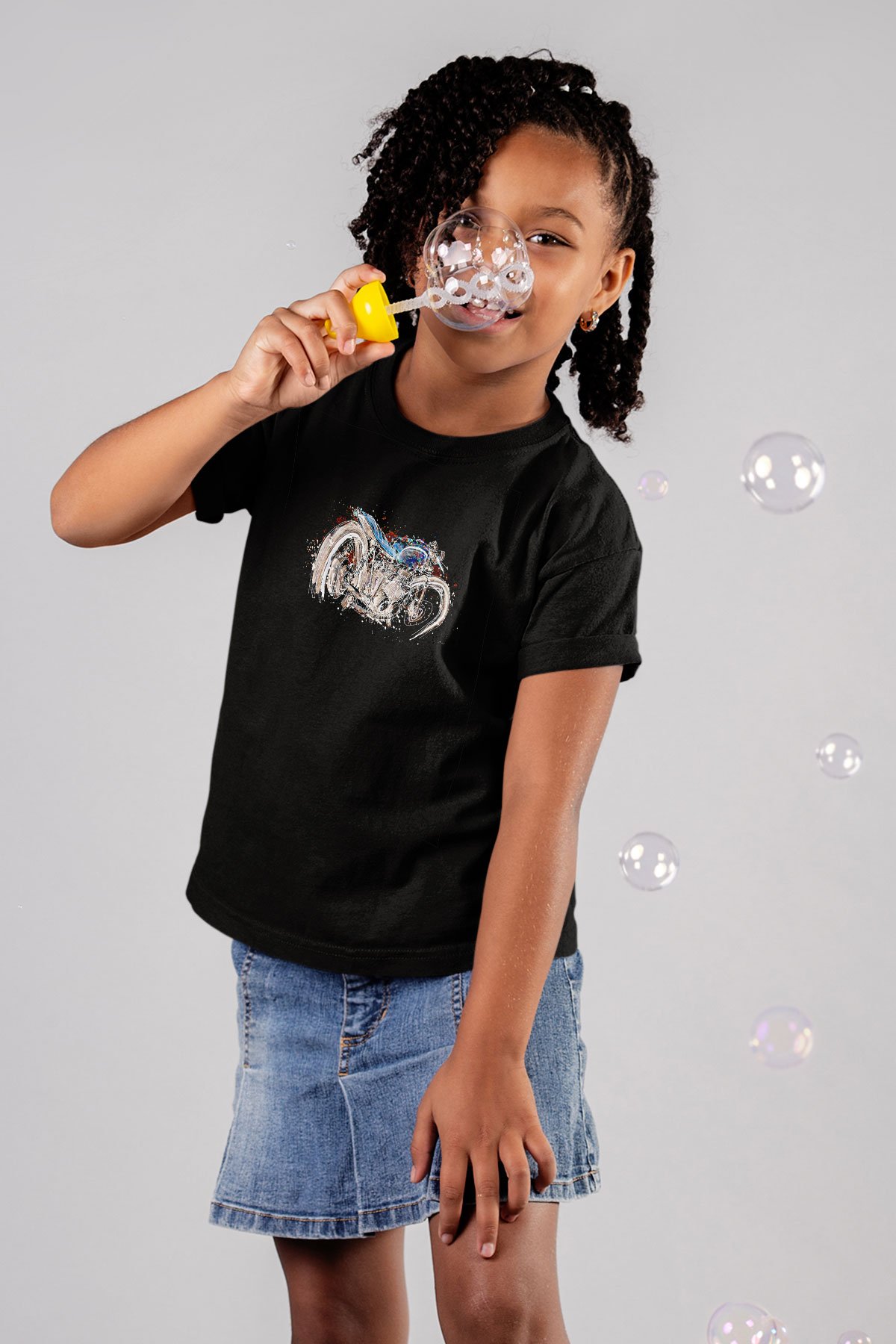 Motor Sporları - Motor sports Baskılı Unisex Siyah Çocuk Tİşörtü - Tshirt