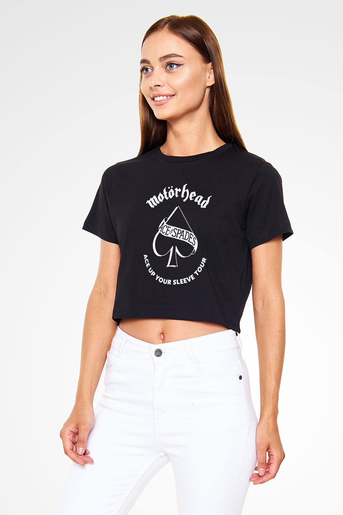 Motörhead Siyah  Crop Top Tişört