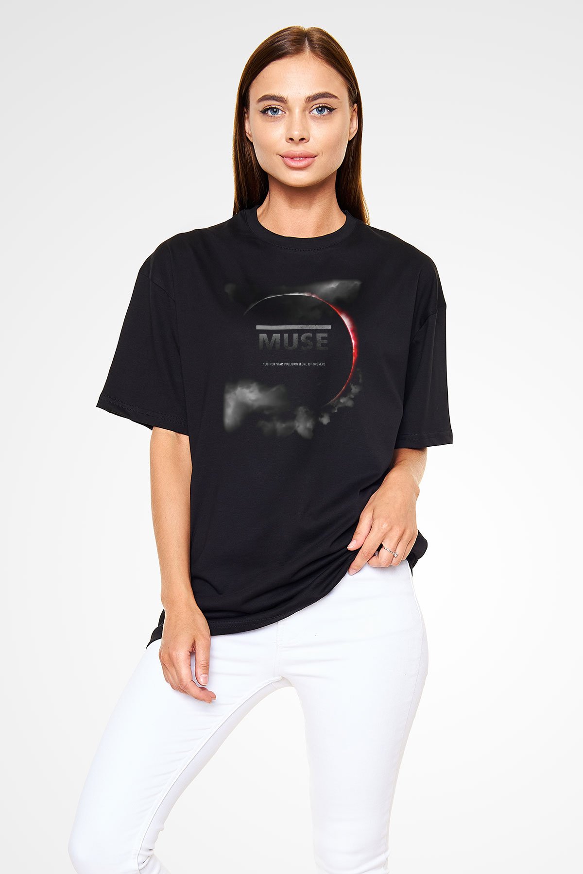 Muse Siyah Unisex Oversize Tişört T-Shirt