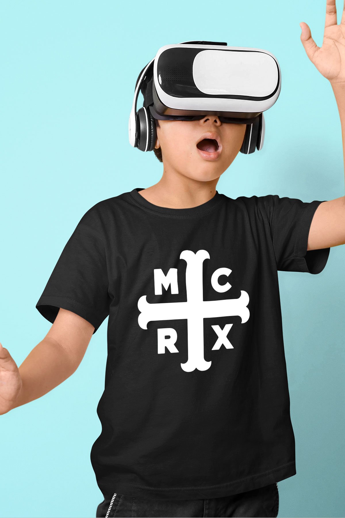 My Chemical Romance Baskılı Siyah Unisex Çocuk Tişört