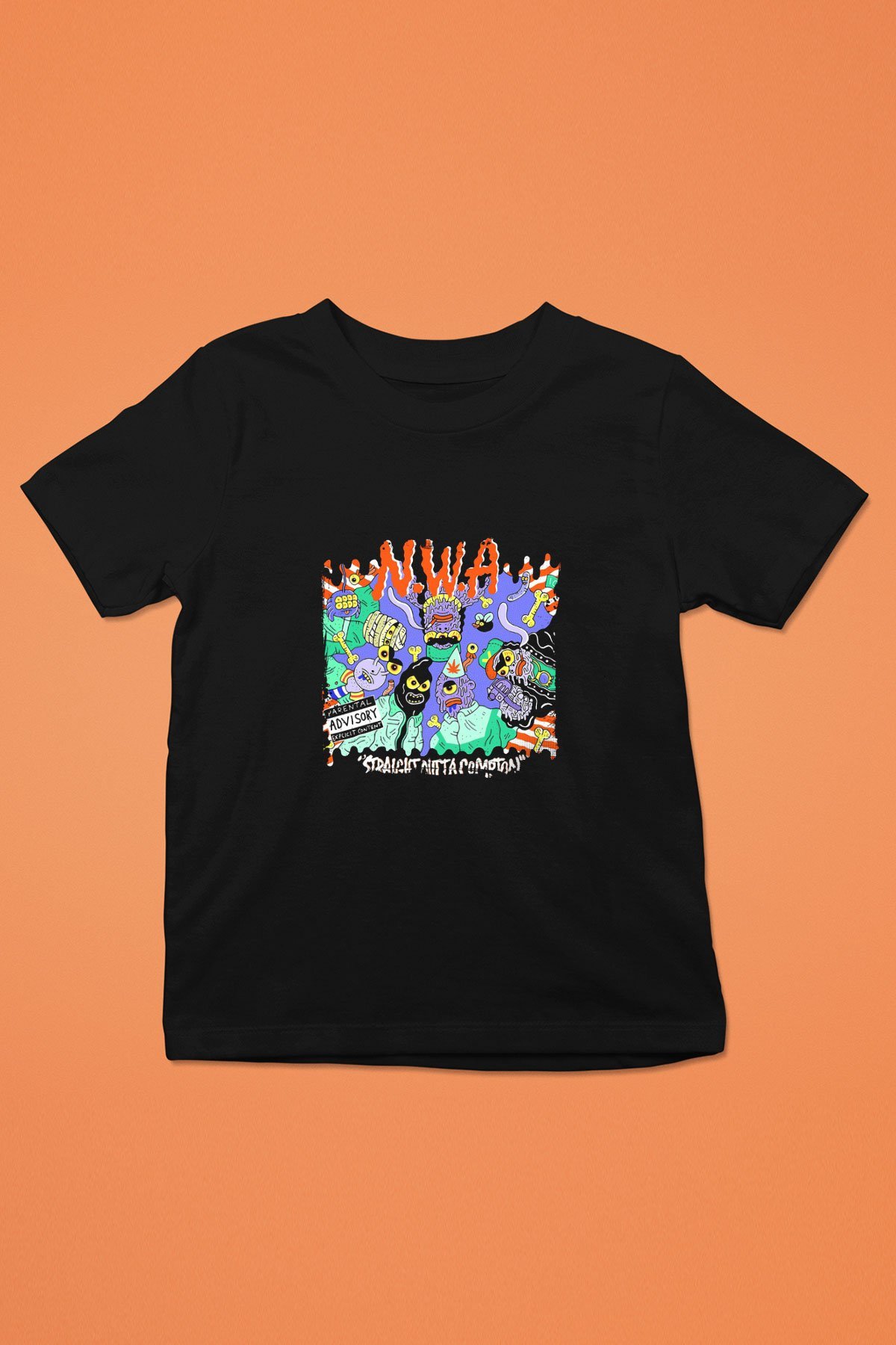 N.W.A Baskılı Unisex Siyah Çocuk Tişört