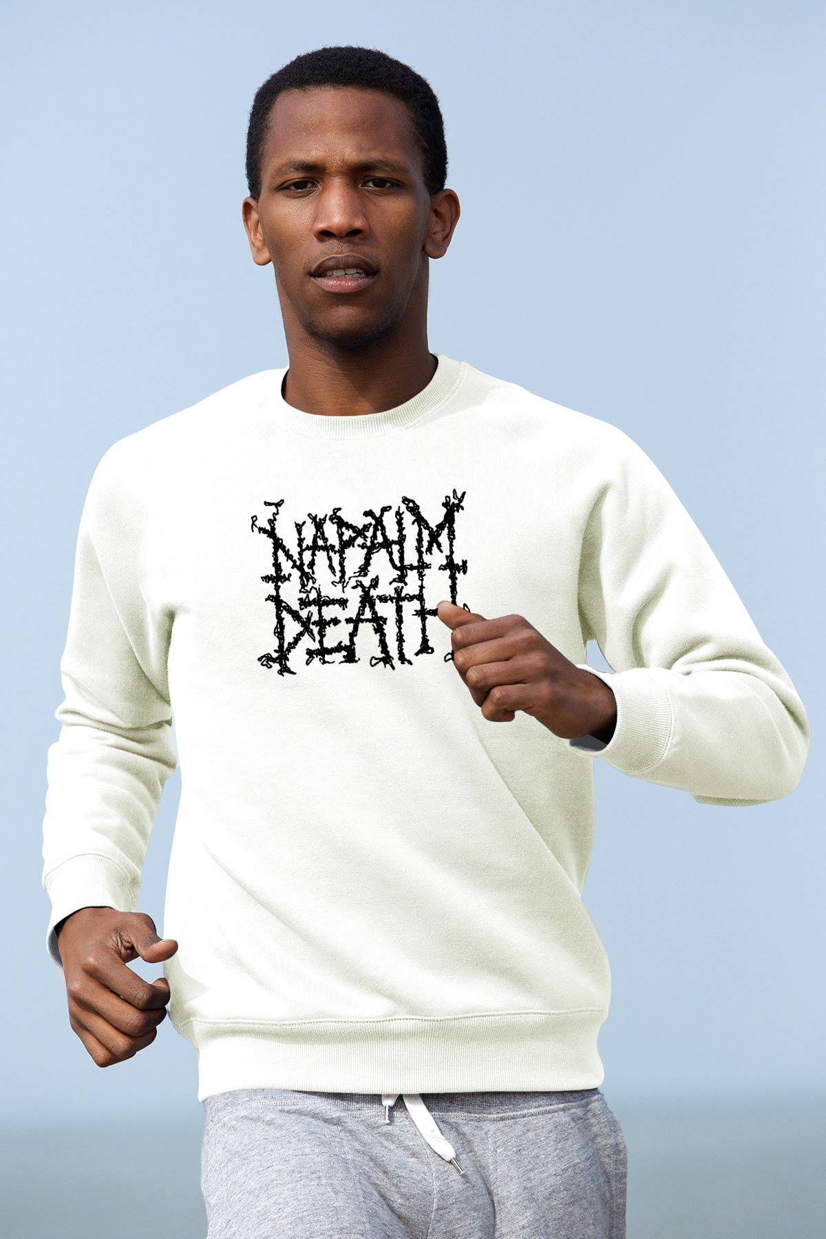 Napalm Death Beyaz Unisex Sweatshirt