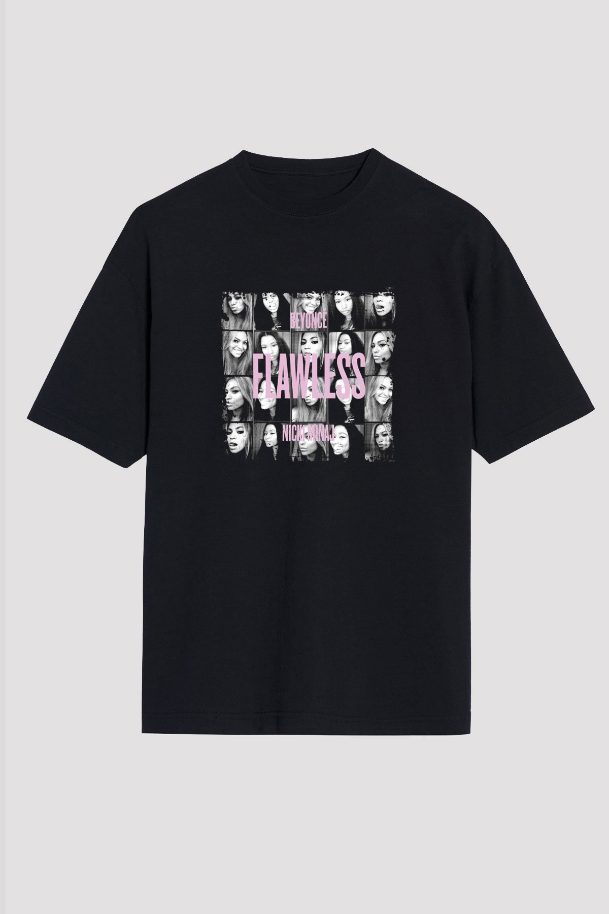 Nicki Minaj Baskılı Unisex Oversize Siyah Tişört