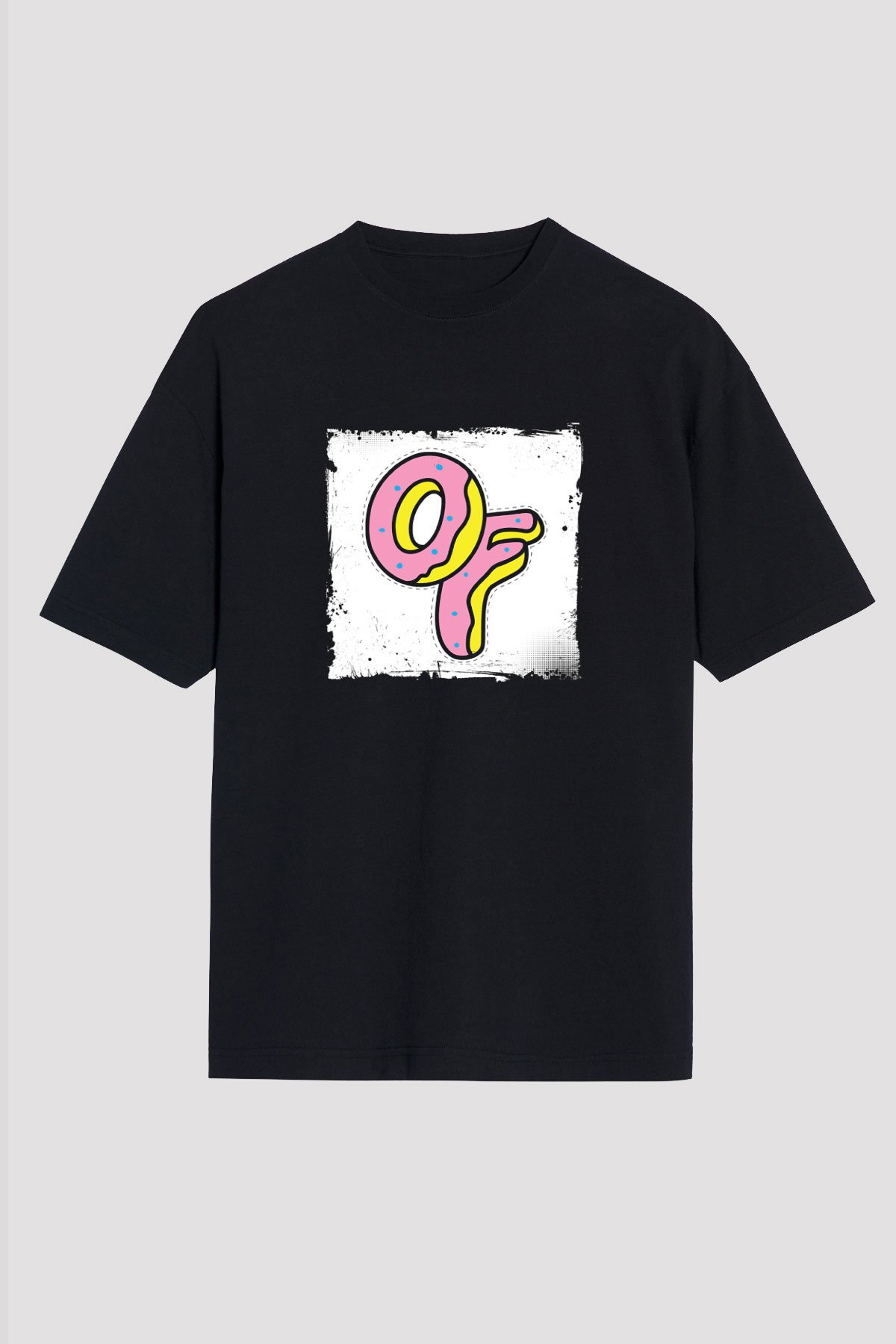 Odd Future Baskılı Unisex Oversize Siyah Tişört